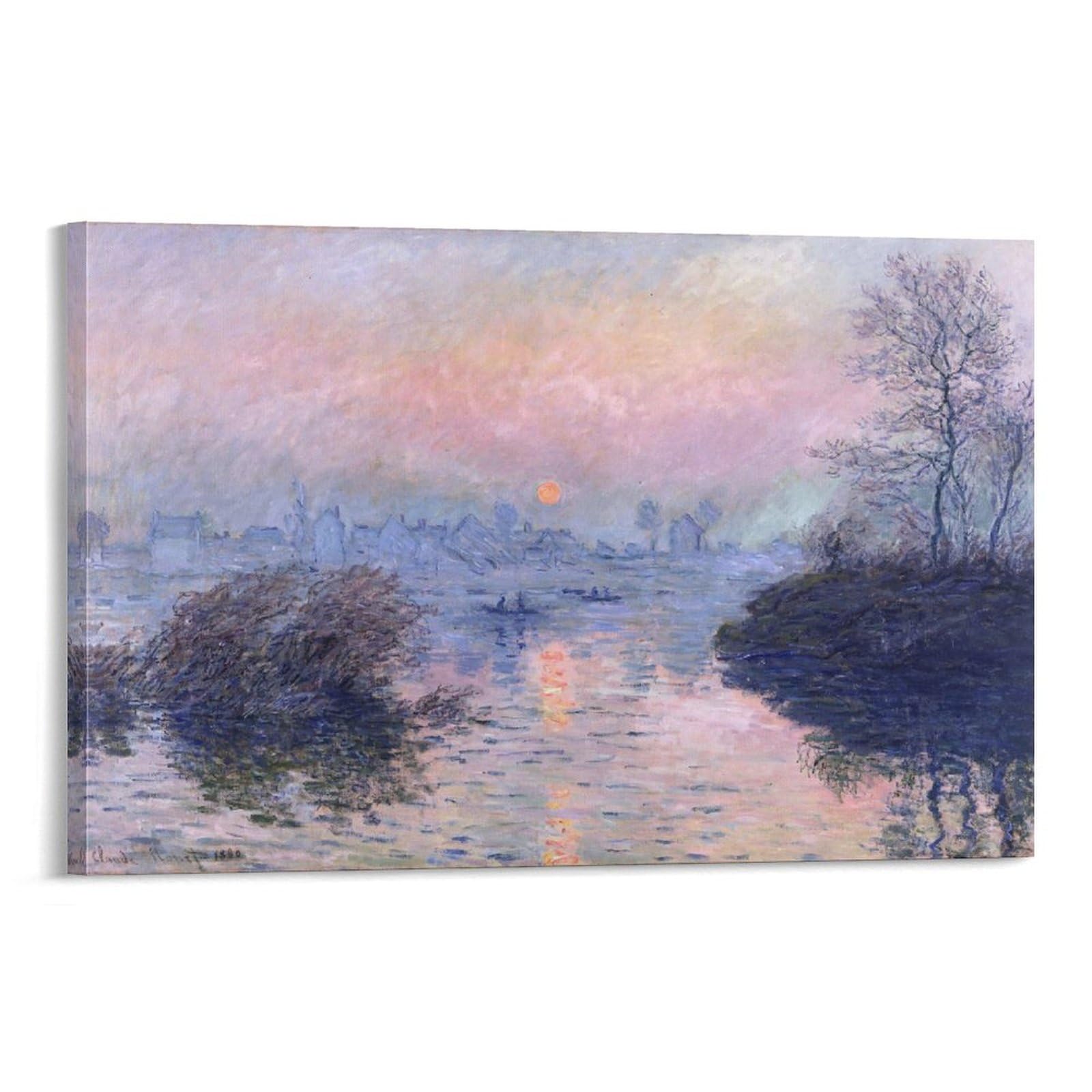 Sunset on The Seine at Lavacourt, Winter Effect by Claude Monet Wall Art Prints Poster Posters Wall Art Painting Canvas Prints Decor Poster Artworks 16x24inch(40x60cm)