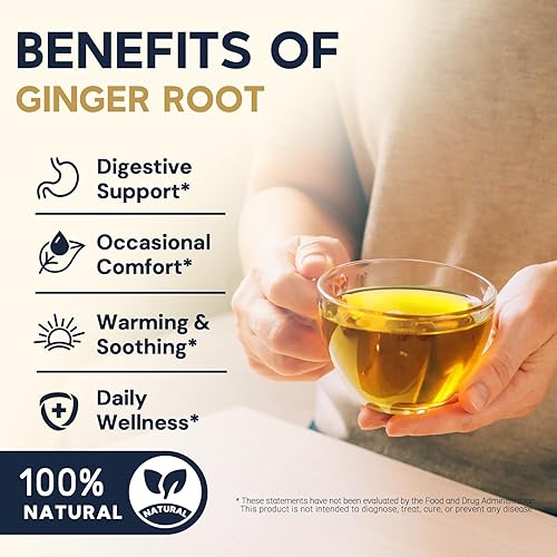 Miniatura 4 de Té de hierbas de raíz de jengibre, sin cafeína, 50 bolsas de té