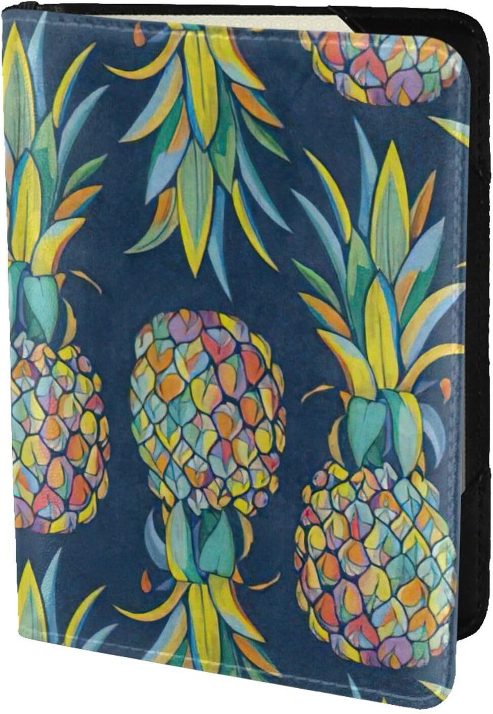 Tropical Fruit Pineapple Print Passport Holder, Cute Passport Cover, Travel Wallet With Credit Card Slots Passport Wallet Waterproof Documents Organizer