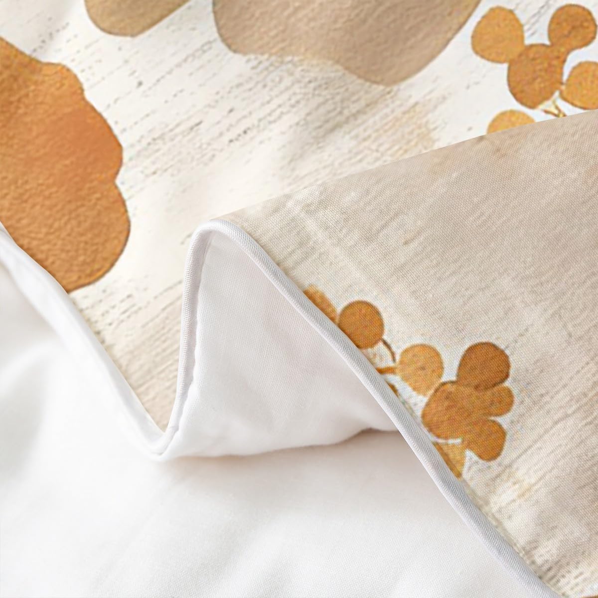 Feelyou Full Size Floral Cotton Duvet Cover Set for Kids Boys Girls Brown Flower Comforter Cover Set Blossom Flowers Watercolor Duvet Cover Bedspread Cover Bedding Collection,No Stuffing