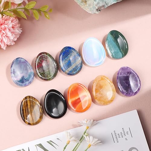 Miniatura 7 de Artistone Ágata cornalina roja, cristal de chakras, piedra de preocupación para pulgar, lágrima, reiki, piedra curativa, piedras de palma de