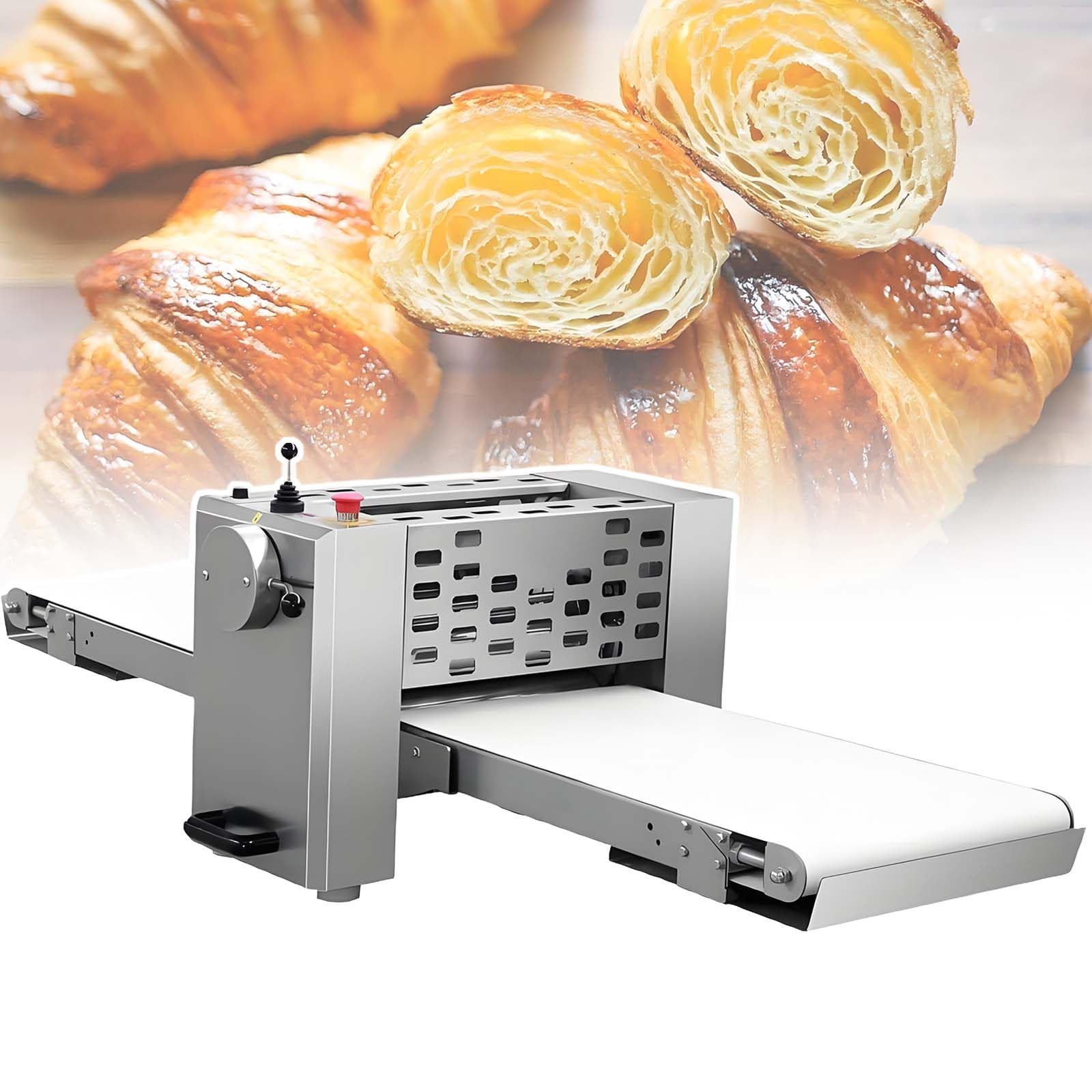 Sfogliatrice elettrica per impasti, pieghevole, reversibile, per cottura professionale, struttura in acciaio inox