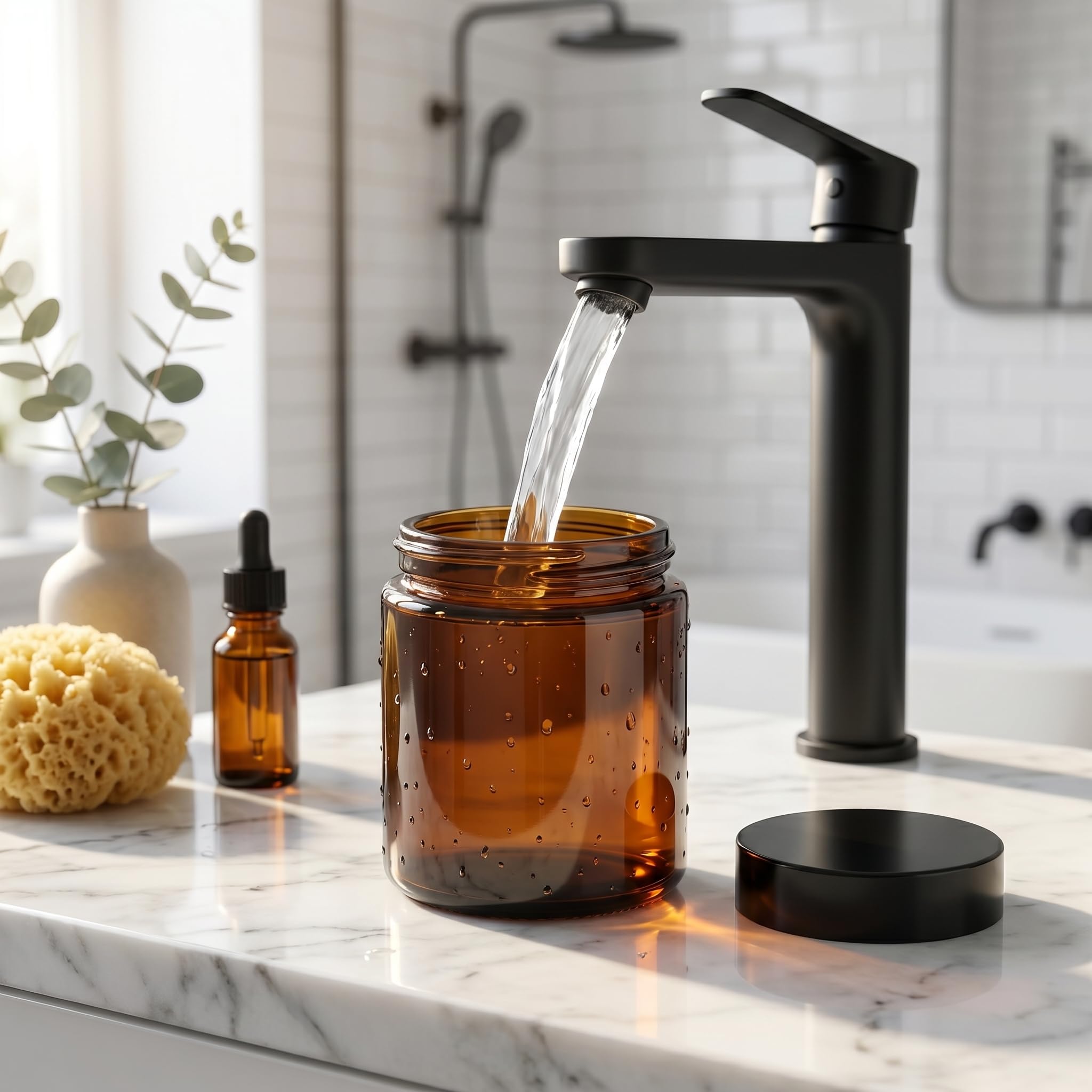 4 Pezzi Marrone Vasetti Vetro Ambrato,Barattoli Di Crema Vuoti Ricaricabili,Vetro Contenitori Creme,Contenitori Per Cosmetici Da Viaggio,Barattoli Per Cosmetici,Creme,Lozioni