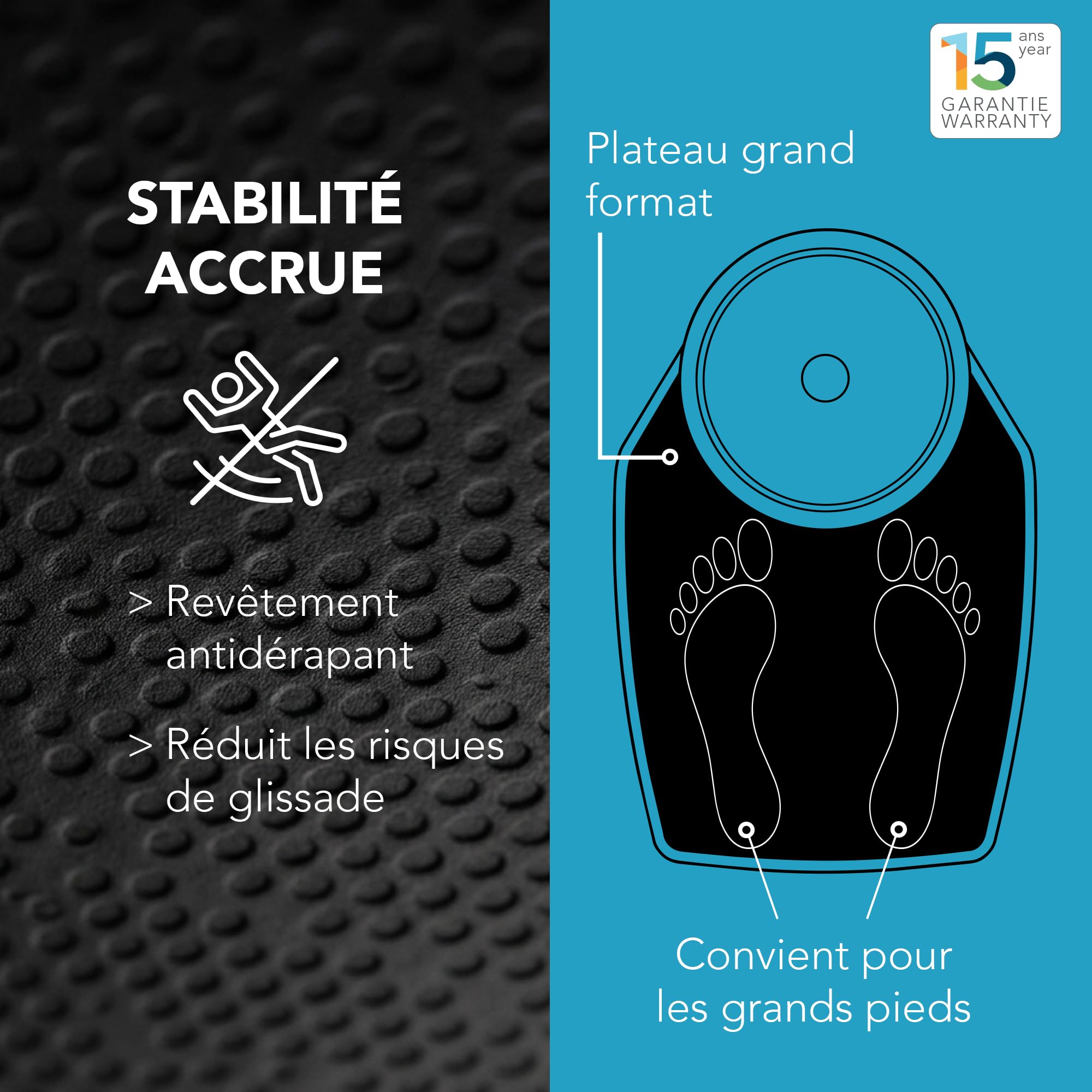 Balance Pèse Personne Mécanique 150 kg Grand Plateau Antidérapant Design Rétro