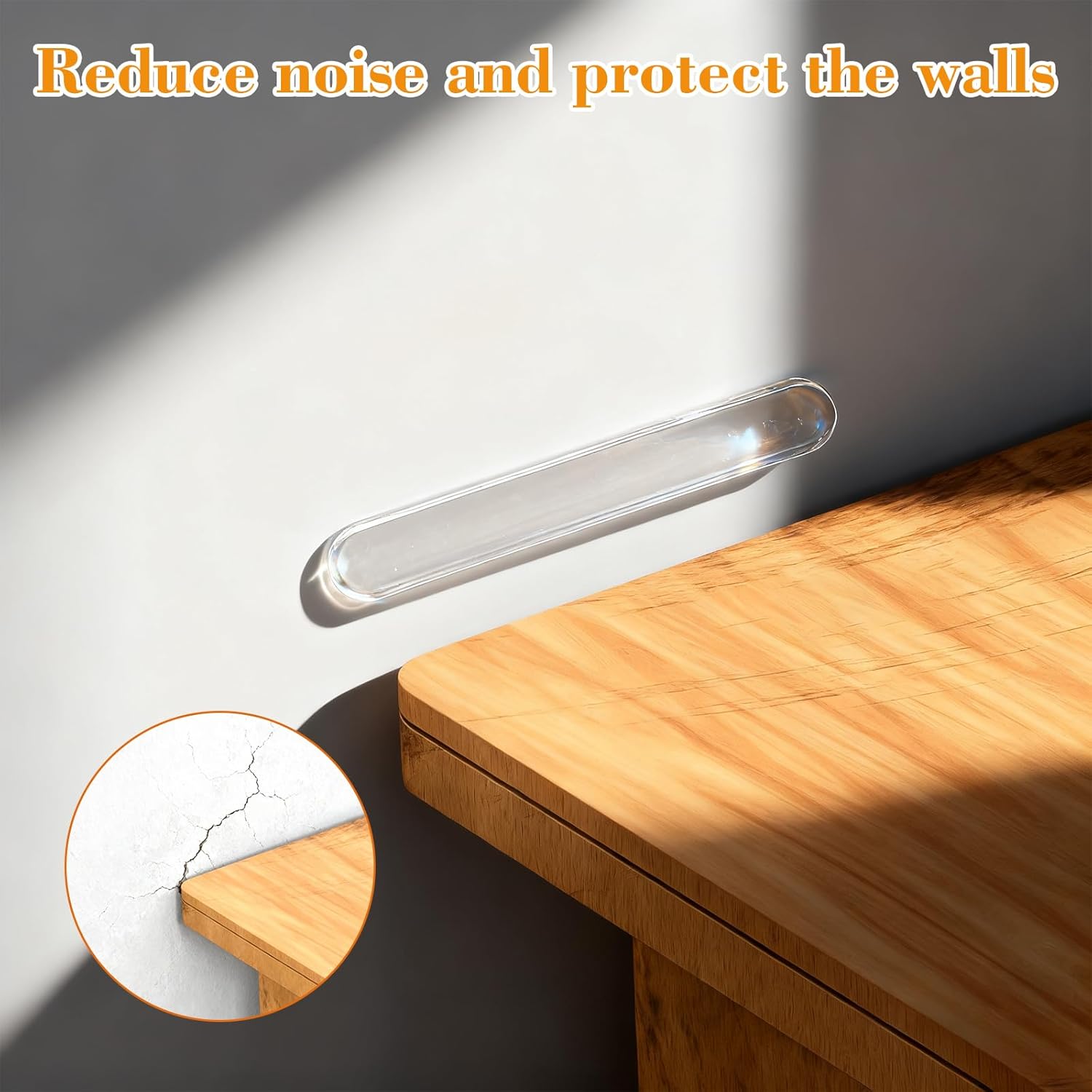 36 PCS Cabinet Door Bumpers Wall Bumpers to Protect Cabinet Stoppers Rubber Walls Door Wall Protector Self Adhesive Clear Walls Protector for Home Office Furniture