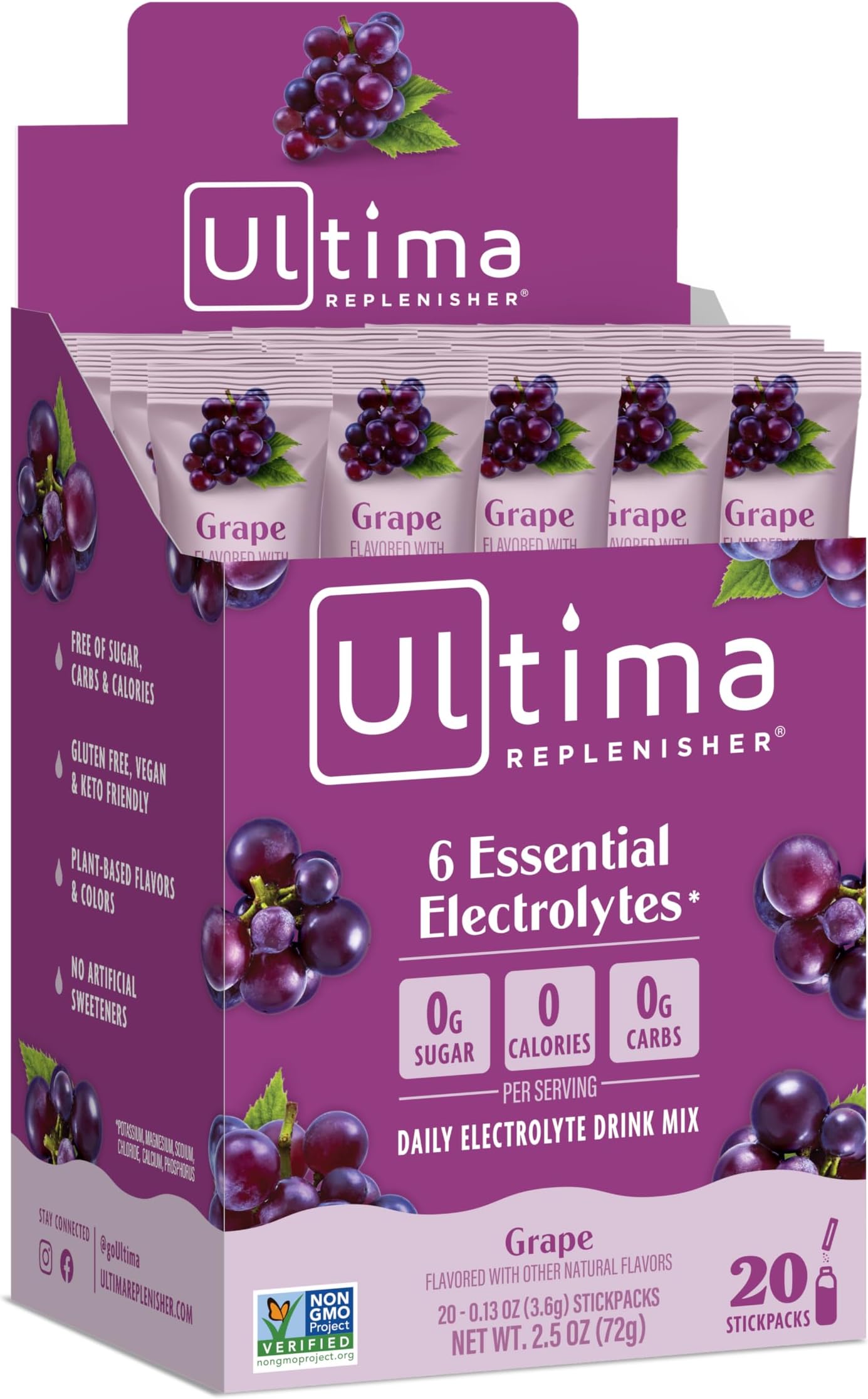 Ultima Health Products Ultima Replenisherâ„¢ Electrolyte Powder Grape - 20 Packets