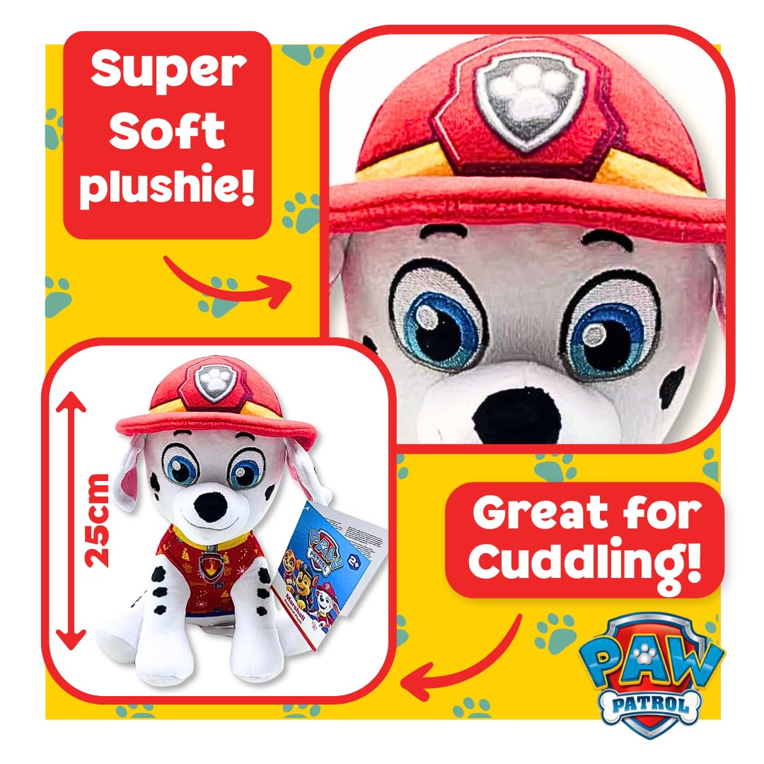 Paw Patrol Marshall Plush Toy - Medium Sitting Plush with Printed Seasonal Jumper, 25x22x13cm - Toys for Boys - Ideal for Fans for Kids - Image 3