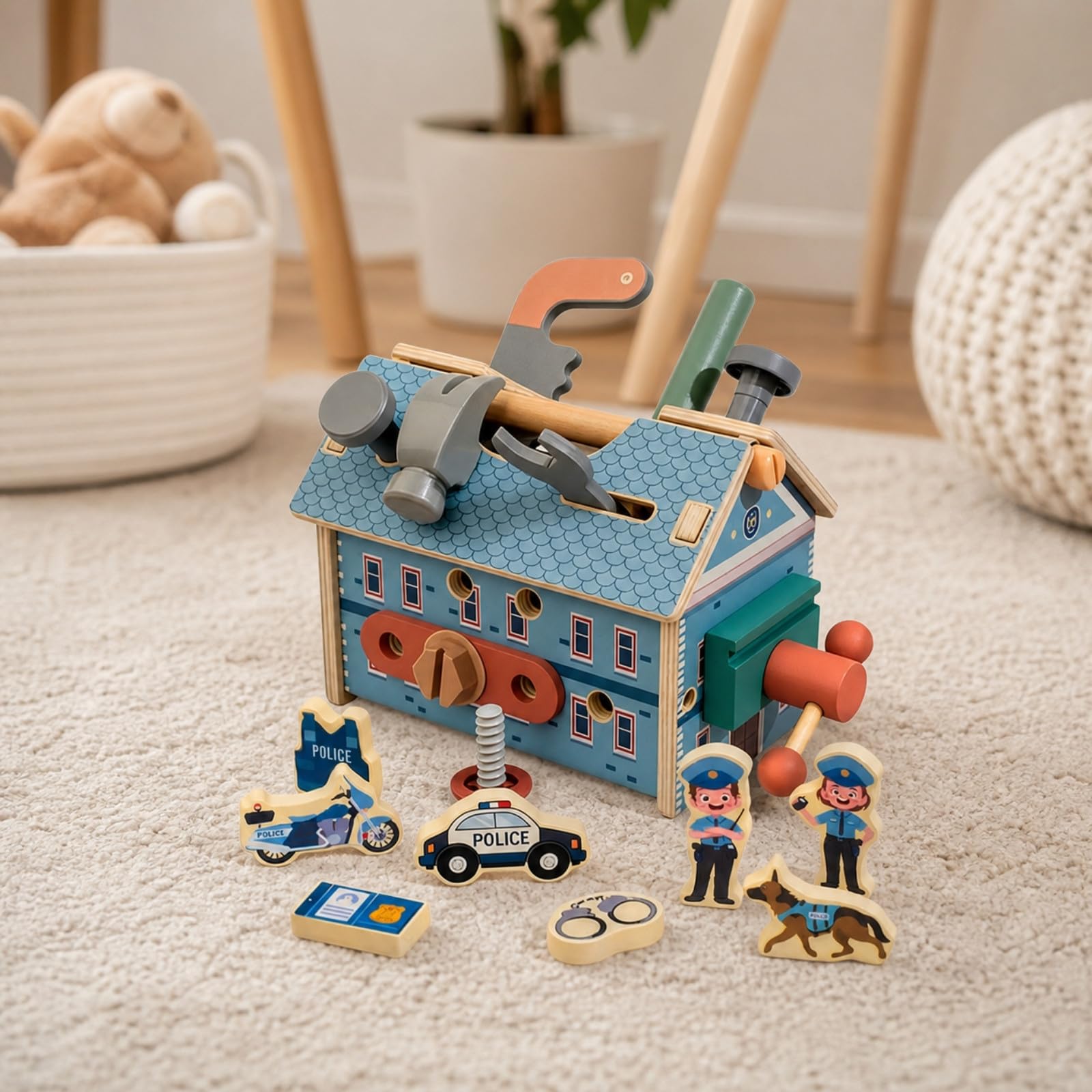 Gioco di Costruzione in Legno Tile | Apprendimento Precoce, Didattico, Casetta da Gioco per Bambini, Asilo, Scuola Dell'infanzia, Stile A