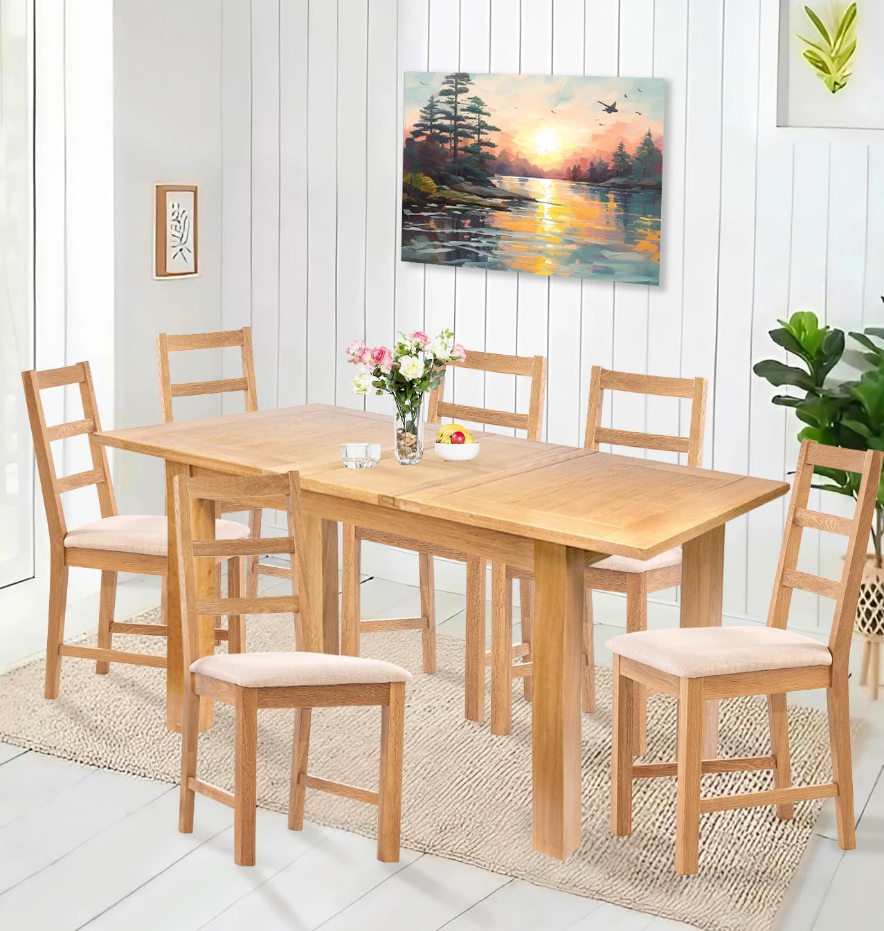 Hallowood Furniture Camberley Oak Butterfly Extendable Dining Table and ...