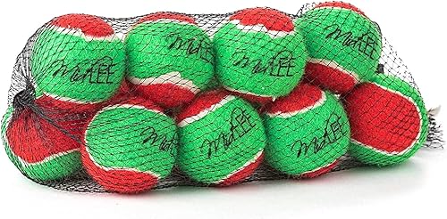 Miniatura 4 de Midlee Pelotas de tenis de Navidad para perros de 1.5 pulgadas, color rojo y verde, paquete de 12
