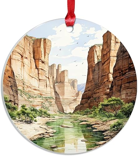 Miniatura 4 de Big Bend Texas National Park Adorno de Navidad para niños, amantes de los viajes, regalo de paisaje urbano, adornos de Navidad acrílicos, recuerdo,