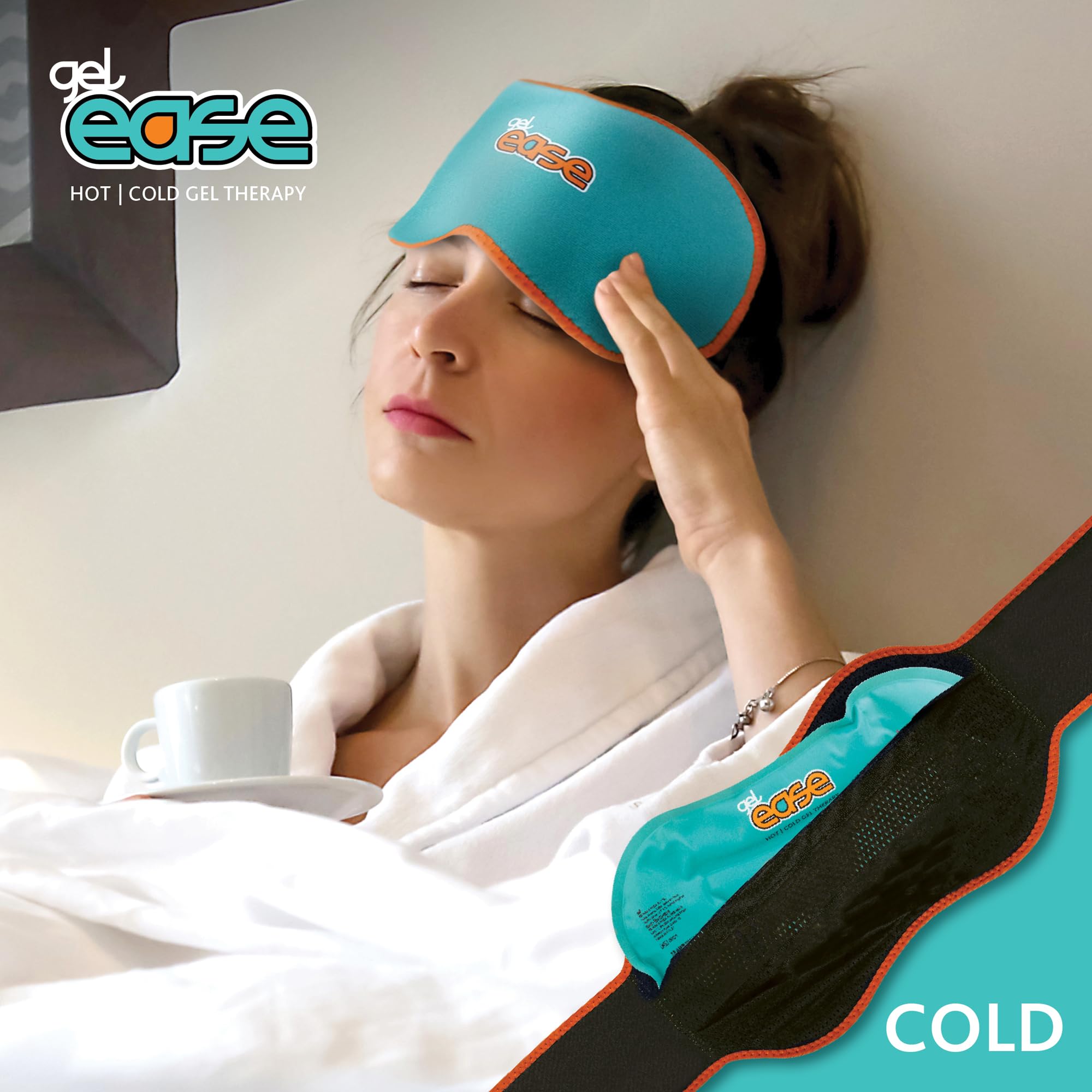 Gel Ease Impacco Gel Caldo e Freddo, Sollievo dal Dolore con Applicazioni Calde e Fredde, Sollievo Lenitivo per Muscoli e Articolazioni, Elimina Gonfiore e Infiammazione, Pacco da 2