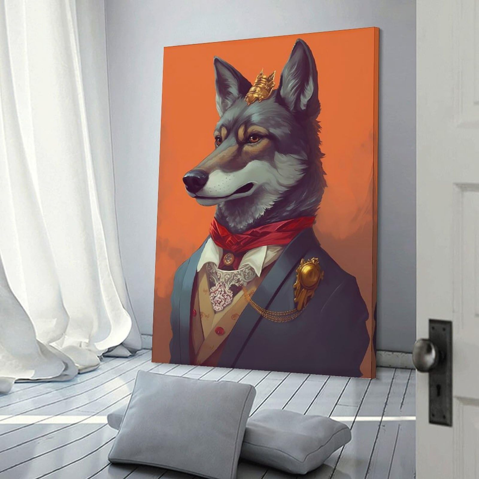 Junmoney Wolf Enchanted World Canvas Wall Decor, 20x30inch(50x75cm), for Bedroom, Guest Room Or Reading Nook, Canvas Wall Decor for Personal Spaces