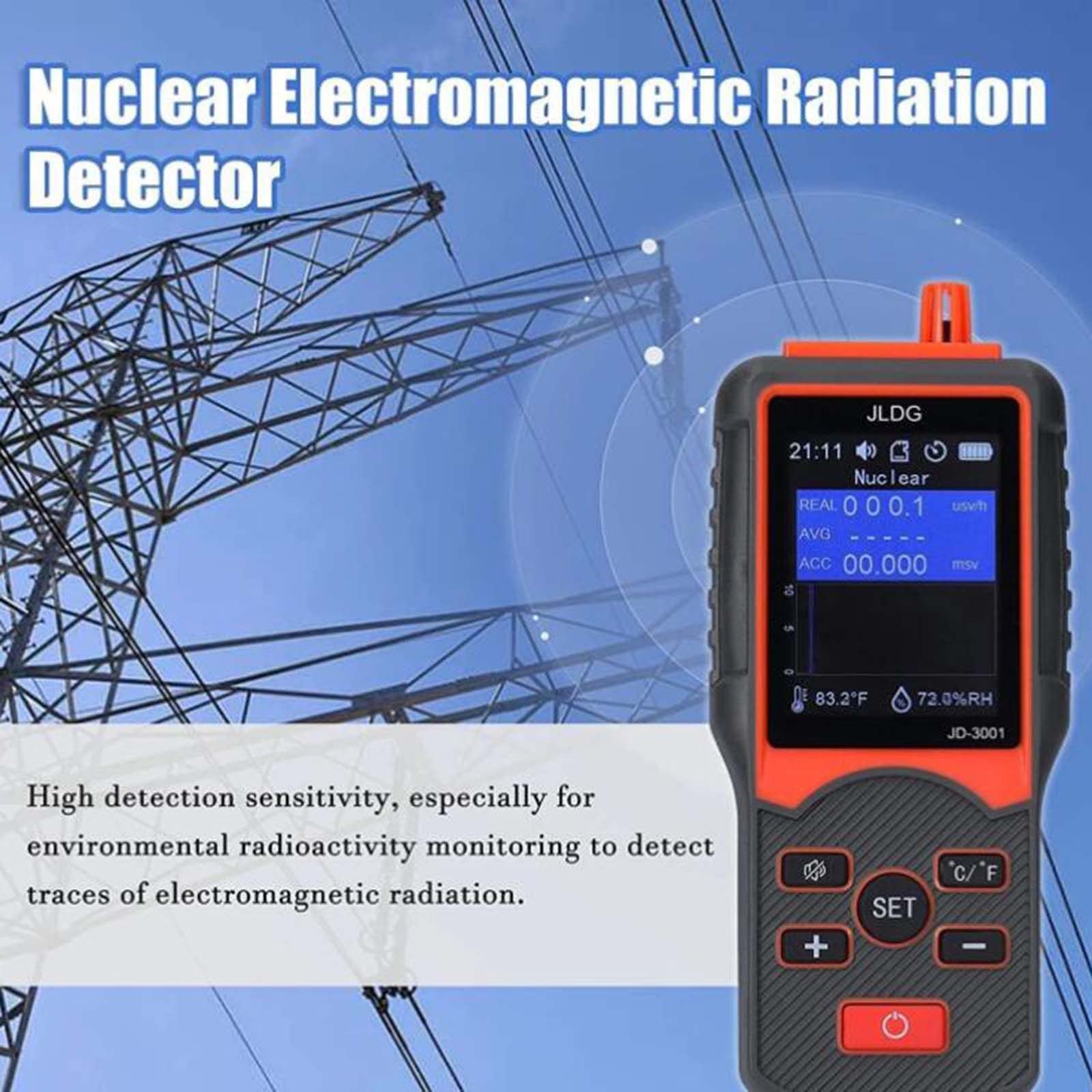 Detector de radiación, Contador Geiger de Alta precisión, Contador Geiger - Detector de radiación dosímetro for medir la radiactividad, detección de Rayos X