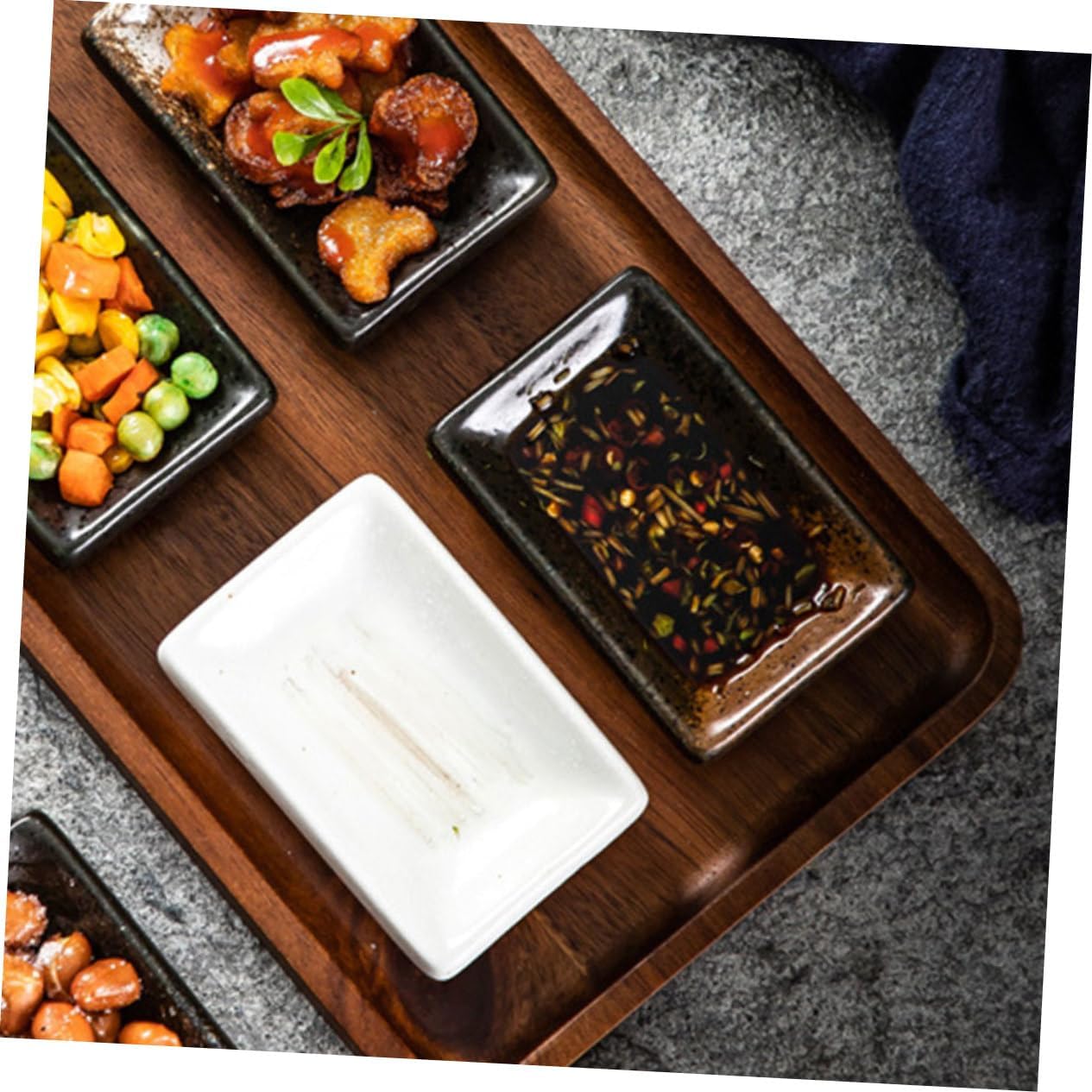 2pcs Japanese Seasoning Dish Small Dipping Plates for Sauces Sweet Sauce and Condiments for Home Kitchen and Restaurant Use