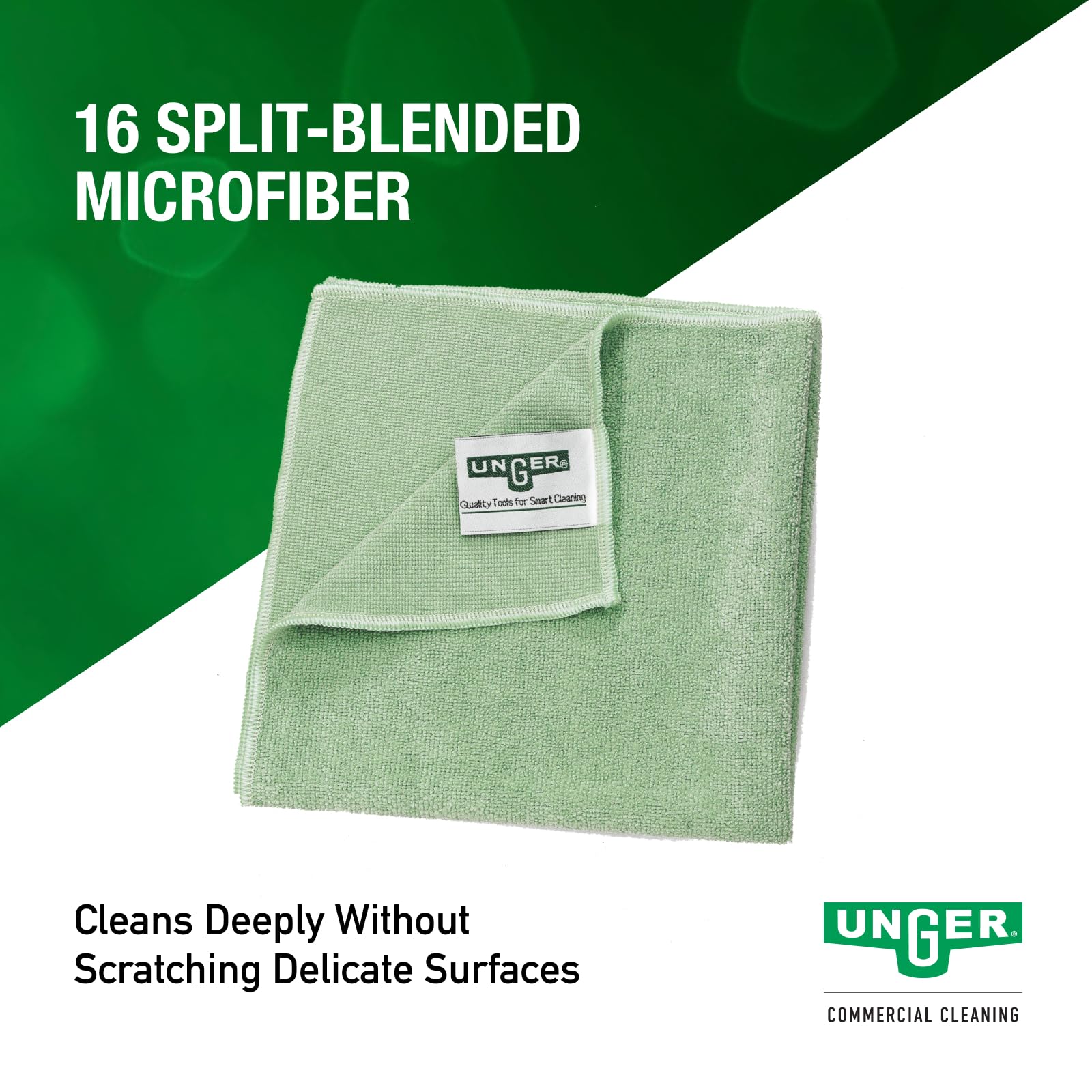 Unger MF400 SmartColor MicroWipe 4000, 40 cm x 38 cm, verde, caja de 10