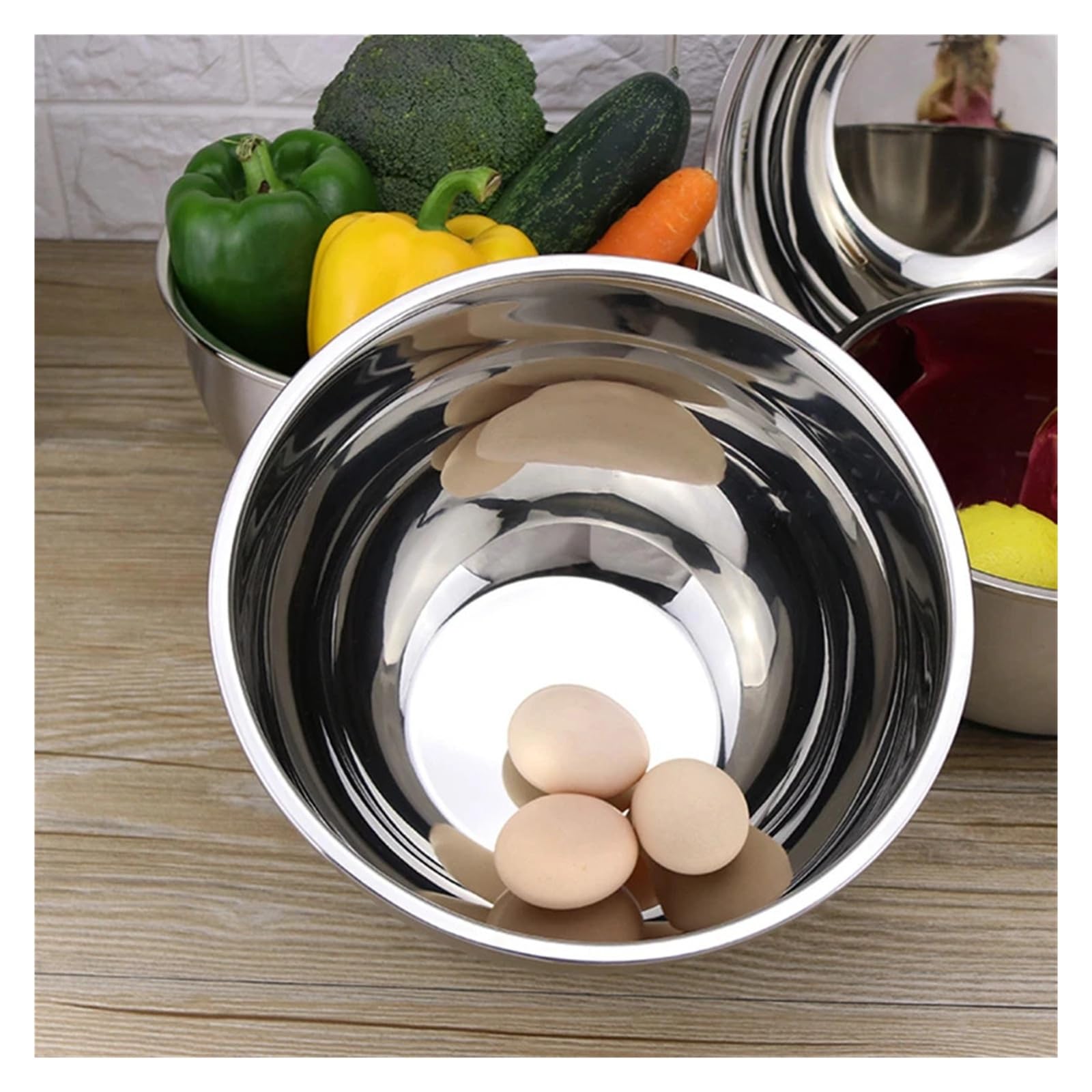 Tazón Para Mezclar Juego de tazones for mezclar acero inoxidable | 7 juegos de ensalada de frutas for cocinar 18 20 22 24 26 28 30 cm(Mix2)