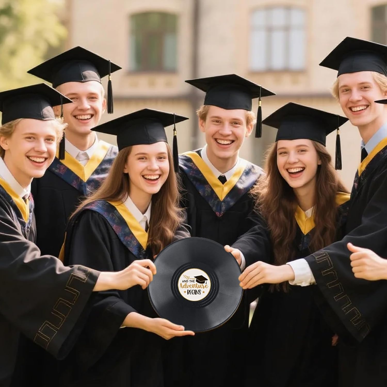 1 Pcs Retro Vinyl Record Guest Book for Party, Sign-in Board with 14 Pens & 6 Decorative Stickers, Birthday, Graduation, Retirement Guest Book Decor - Image 6