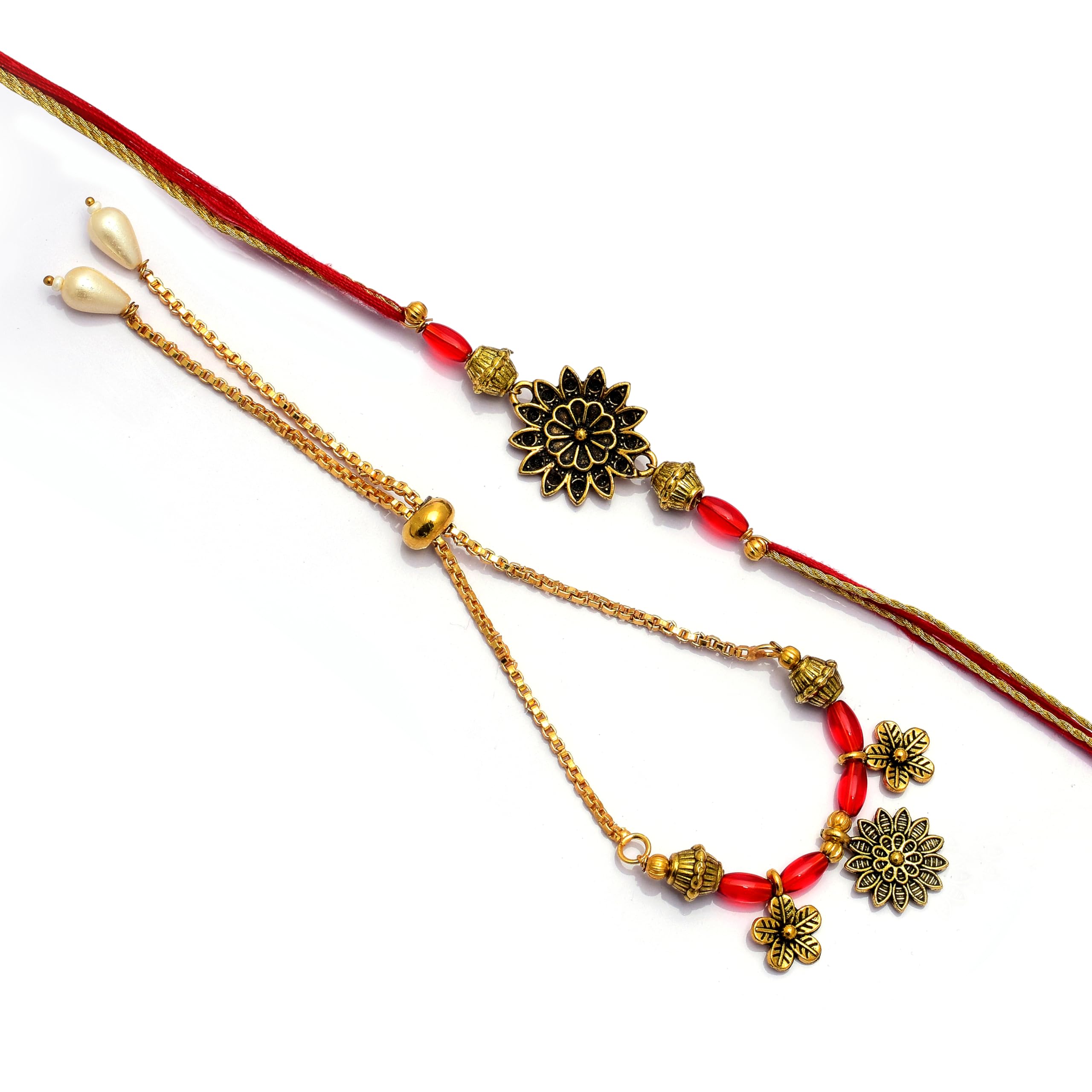 CARATWALA Handmade Rakhi for Men| Rakhi Combo for Brother Rakhi Set for Brother Flowers Bhaiya Bhabhi Rakhi Set | Rakhi Set for Brother & Sister | Rakhi with Roli, Chawal and Greeting Card. (B0D96M6KQ4) Amazon Price History, Amazon Price Tracker