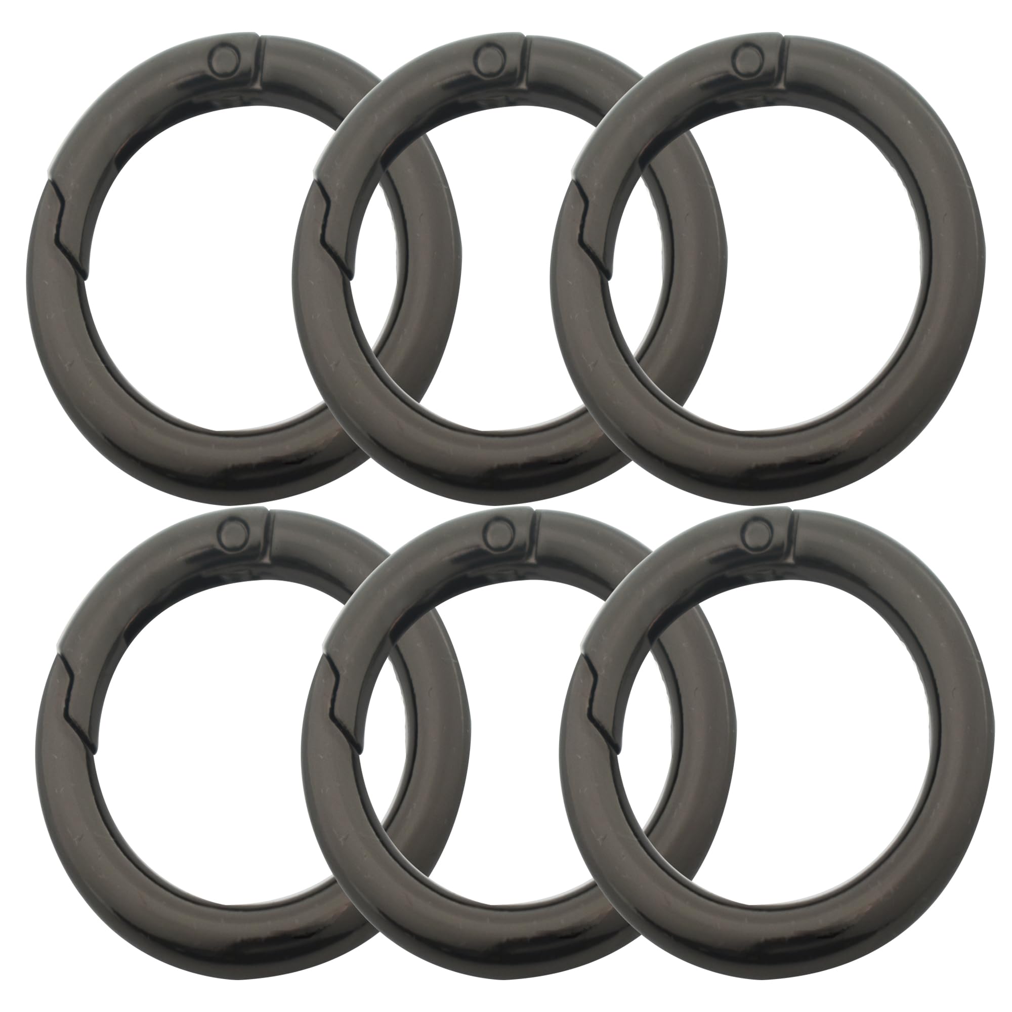 Photo 1 of Bytiyar 6 pcs 3 inch (75 mm) Big Round Carabiners Clips Metal Trigger Spring O Rings Snap Hooks DIY Charms Accessory for Keychains Bags Purses Crafts Making,Gun Black Large