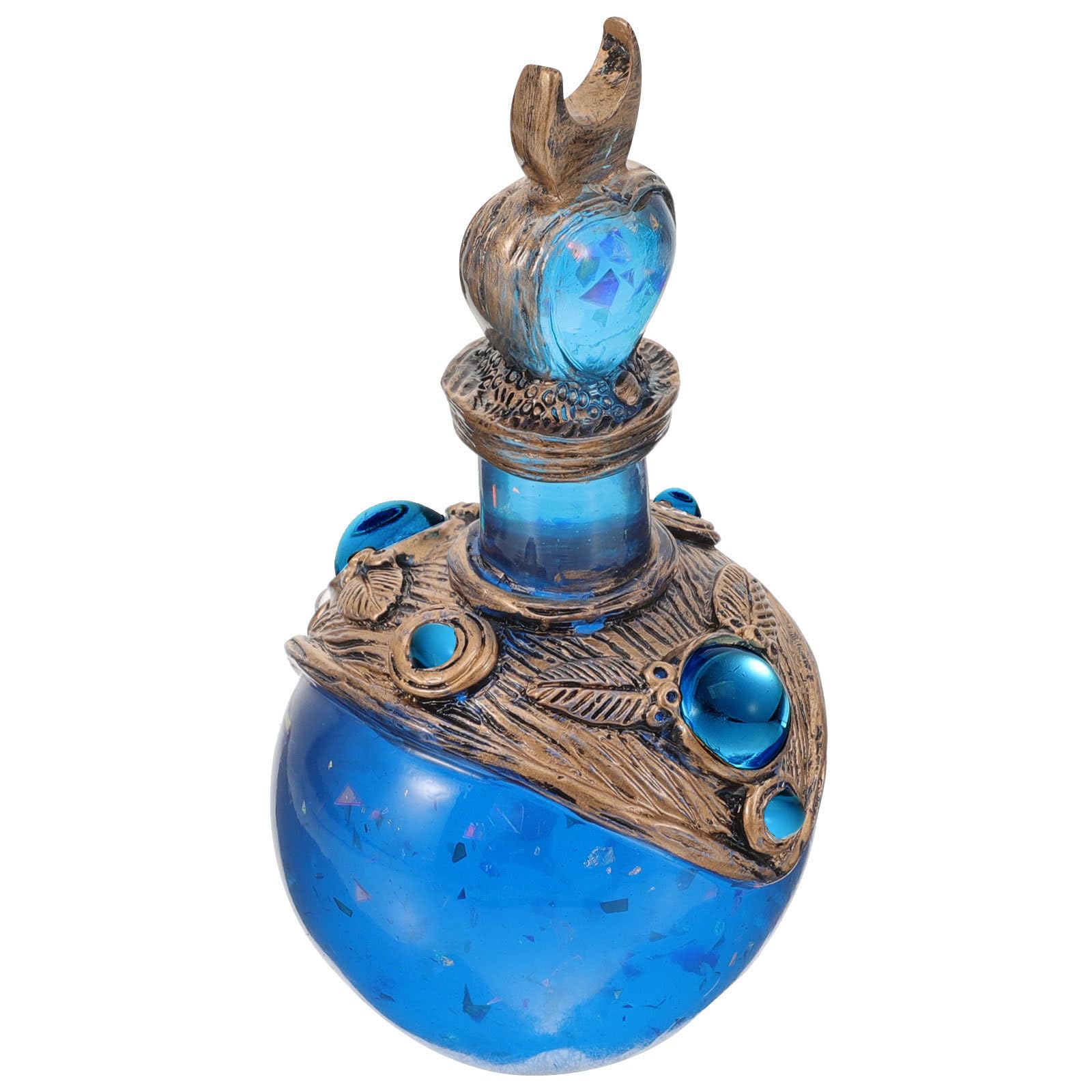 Botella de poción mágica de luna azul adorno de resina de alta calidad