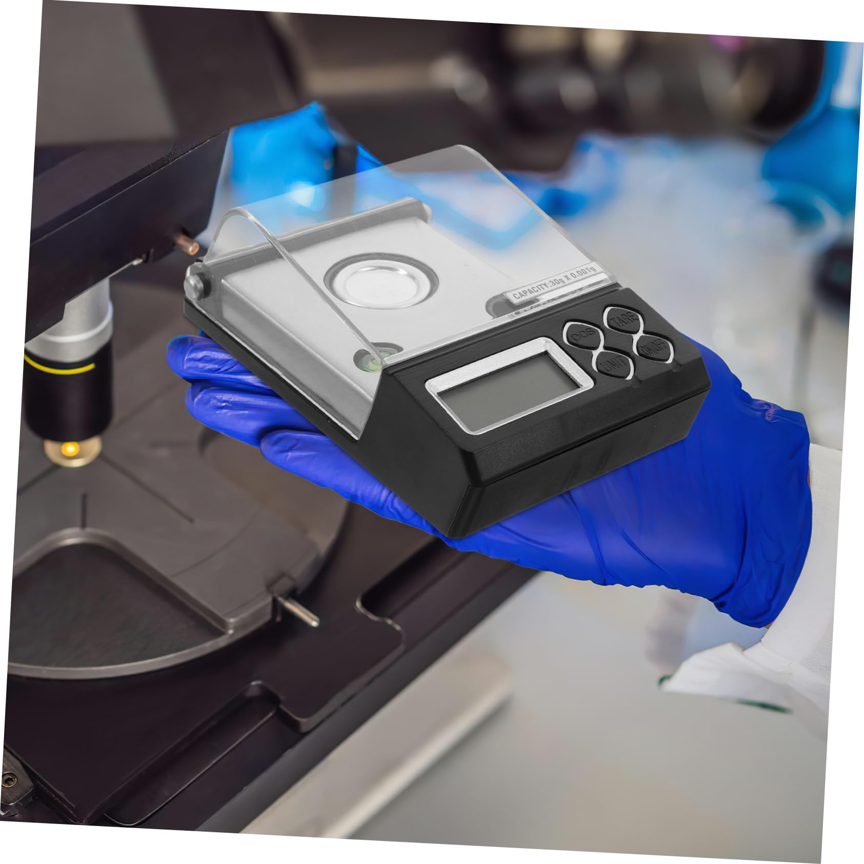 Digitale Milligrammwaage 30g 0, 001g aus Edelstahl und Kunststoff | Silber, Tragbares Design, Hohe Präzisionsmessung, Vielseitige Anwendungen für Pharmazeutische Formulierung und Analyse