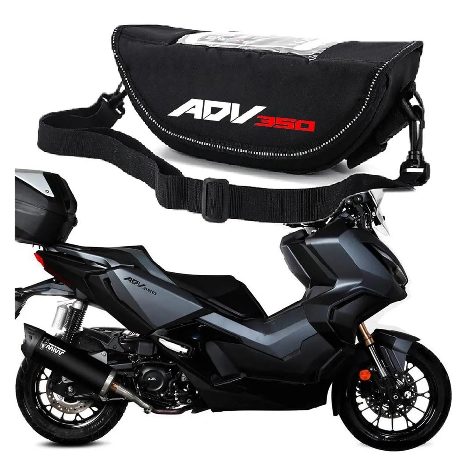 Borsa Manubrio per Ho&NDA ADV350 Adv350 ADV 350 Accessorio Moto Borsa da Navigazione per Manubrio Impermeabile E Antipolvere(Black3)
