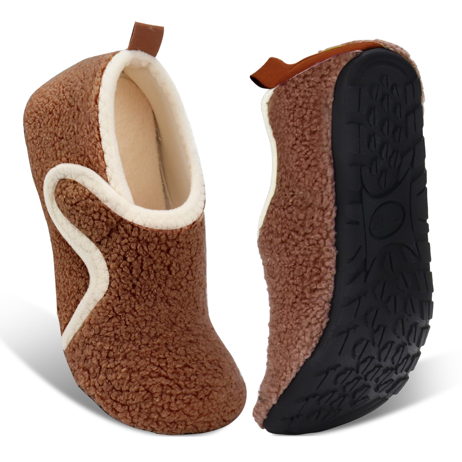 Ibeauti Women Mens House Slippers Lightweight Comfy Barefoot Slipper Socks Rubber Sole House Shoes for Indoor Outdoor Bedroom
