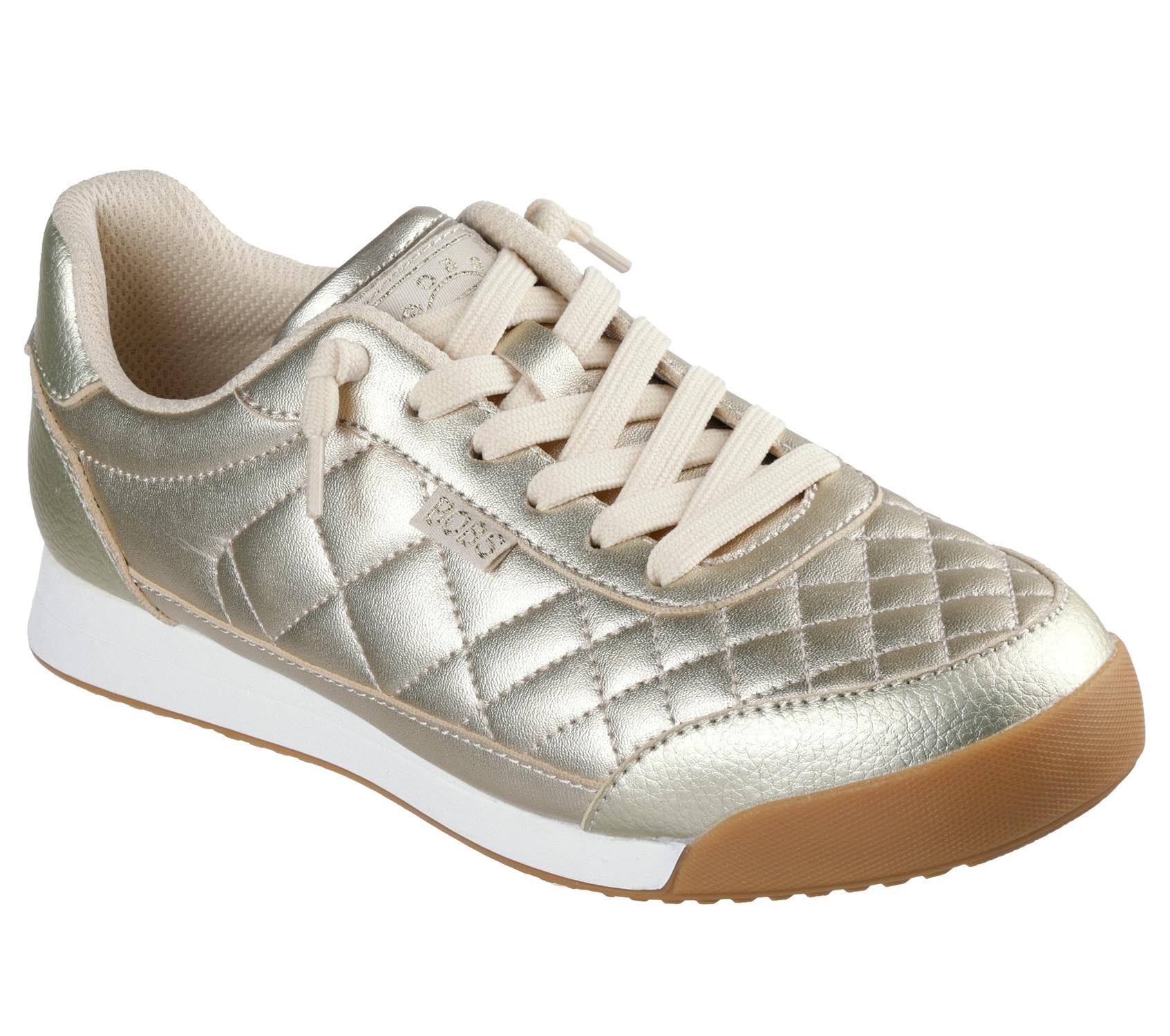 Skechers Women's Bobs Billie Wild Comfort Sneaker, Gold Pu, 3.5 UK