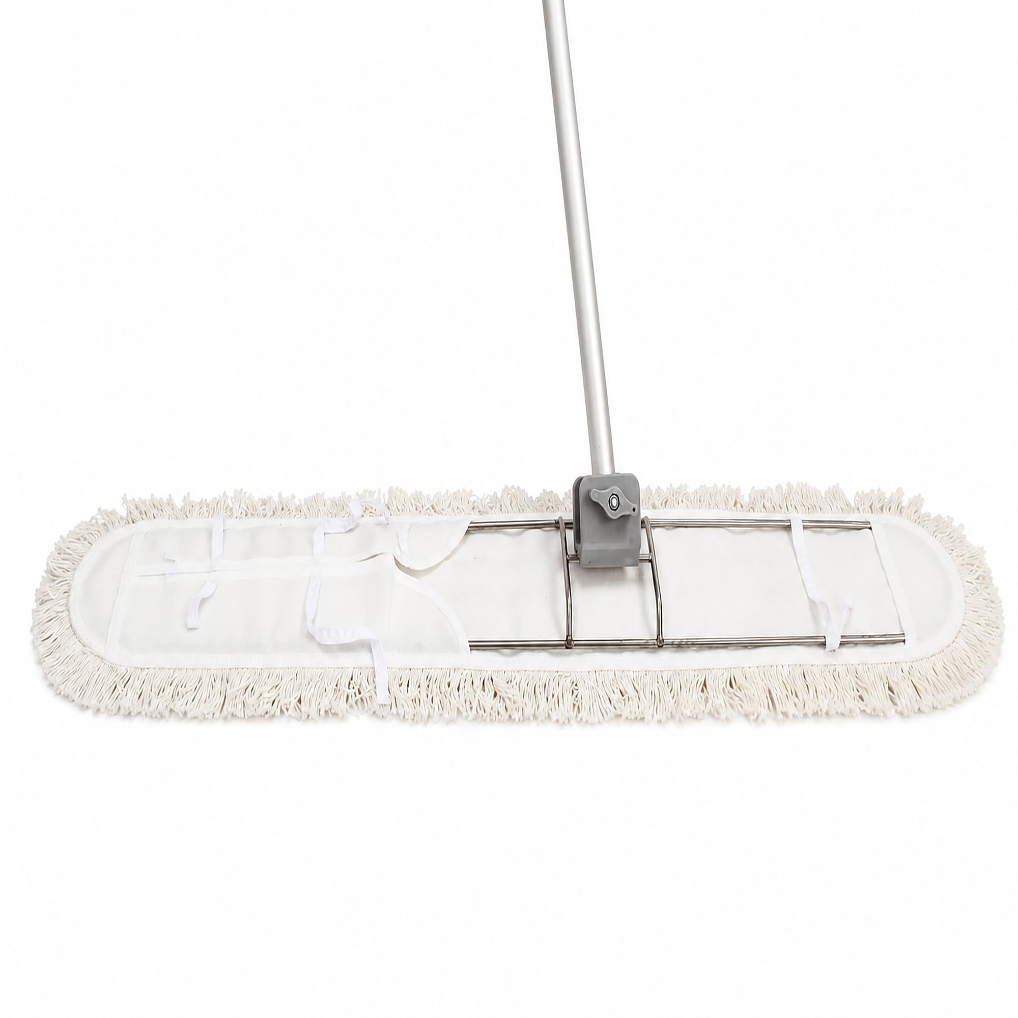 Wischmop-Set 160 cm, Profi Bodenwischer Edelstahl für Parkett | Edelstahlhalter und Baumwollmop aus deutscher Fertigung fuer Turnhallen und Tanzschulen. Ideal zur Trocken- und