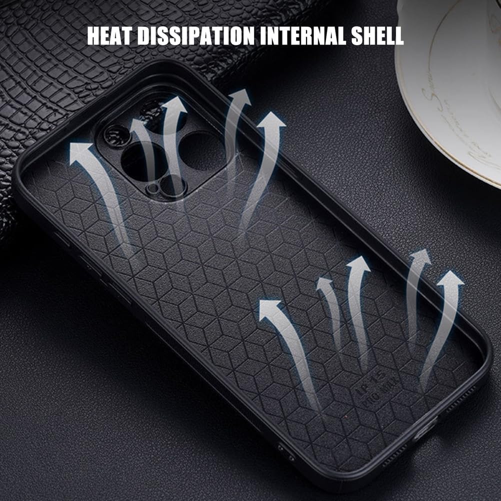 Smukłe etui do iPhone'a 17/17 Pro/17 Air/17 Pro Max, skórzane etui ochronne na całą osłonę, tekstura liczi, odporna na wstrząsy obudowa, 17pro, czarne