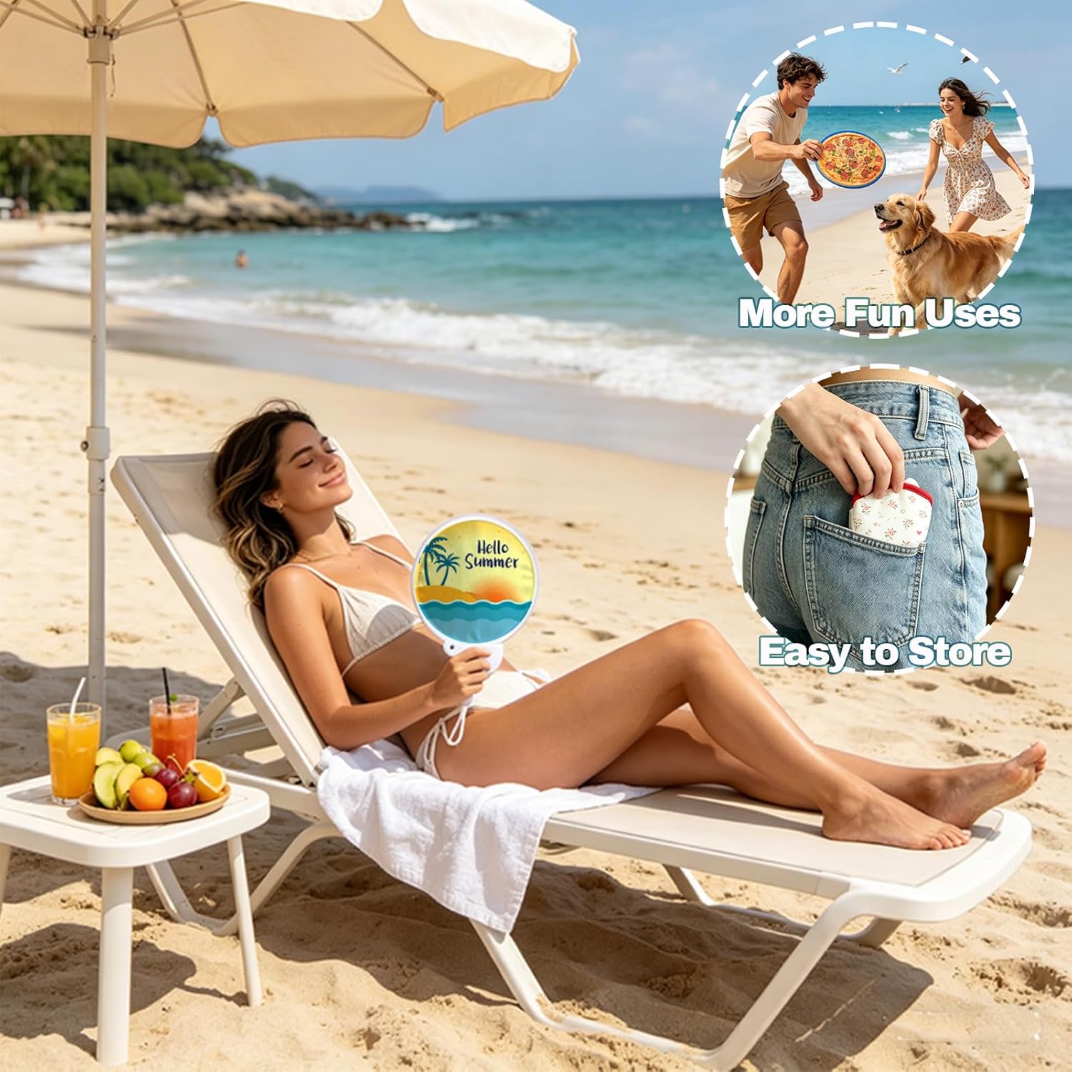 Personalized Folding Hand Fan Foldable,Custom Round Folding Fan with Customizable Logo Photo Text Advertising Handheld Fans Bulk for Wedding Party Favors Outdoor Promotional Events Exhibition (20)