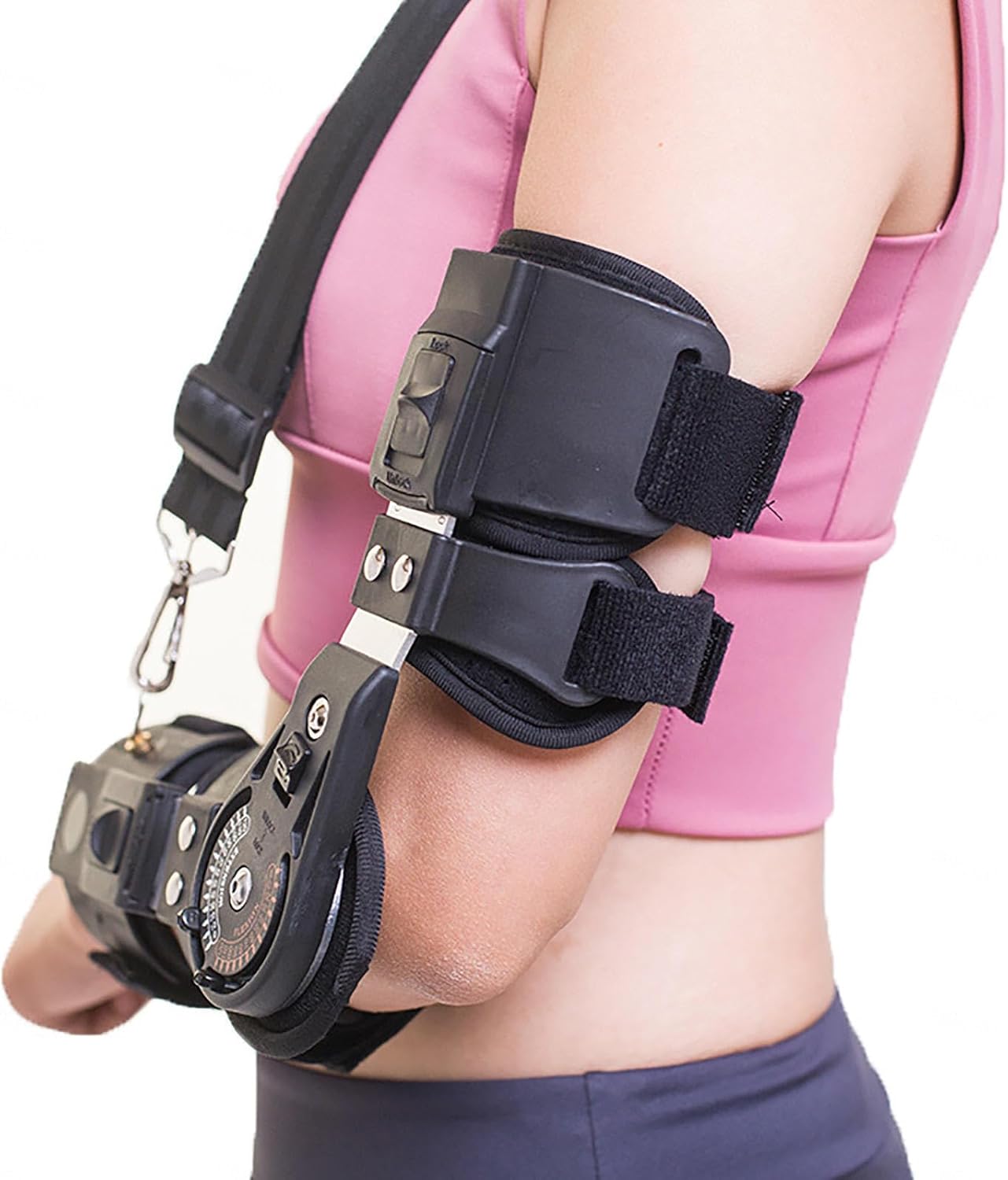 Hinged Elbow ROM Brace,Comfortable Night Elbow Sleep Support, Adjustable Post OP Elbow Splint for Cubital Tunnel Syndrome,Tendonitis,Ulnar Nerve,Tennis(Left)