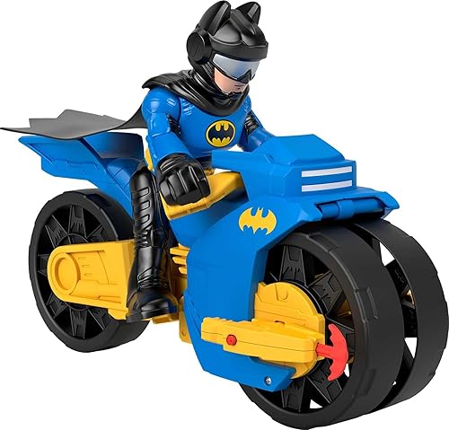 Miniatura 1 de Imaginext DC Super Friends Batman Toys, XL Batcycle con lanzador de proyectiles y figura de Batman XL, cada 10 pulgadas, a partir de 3 años