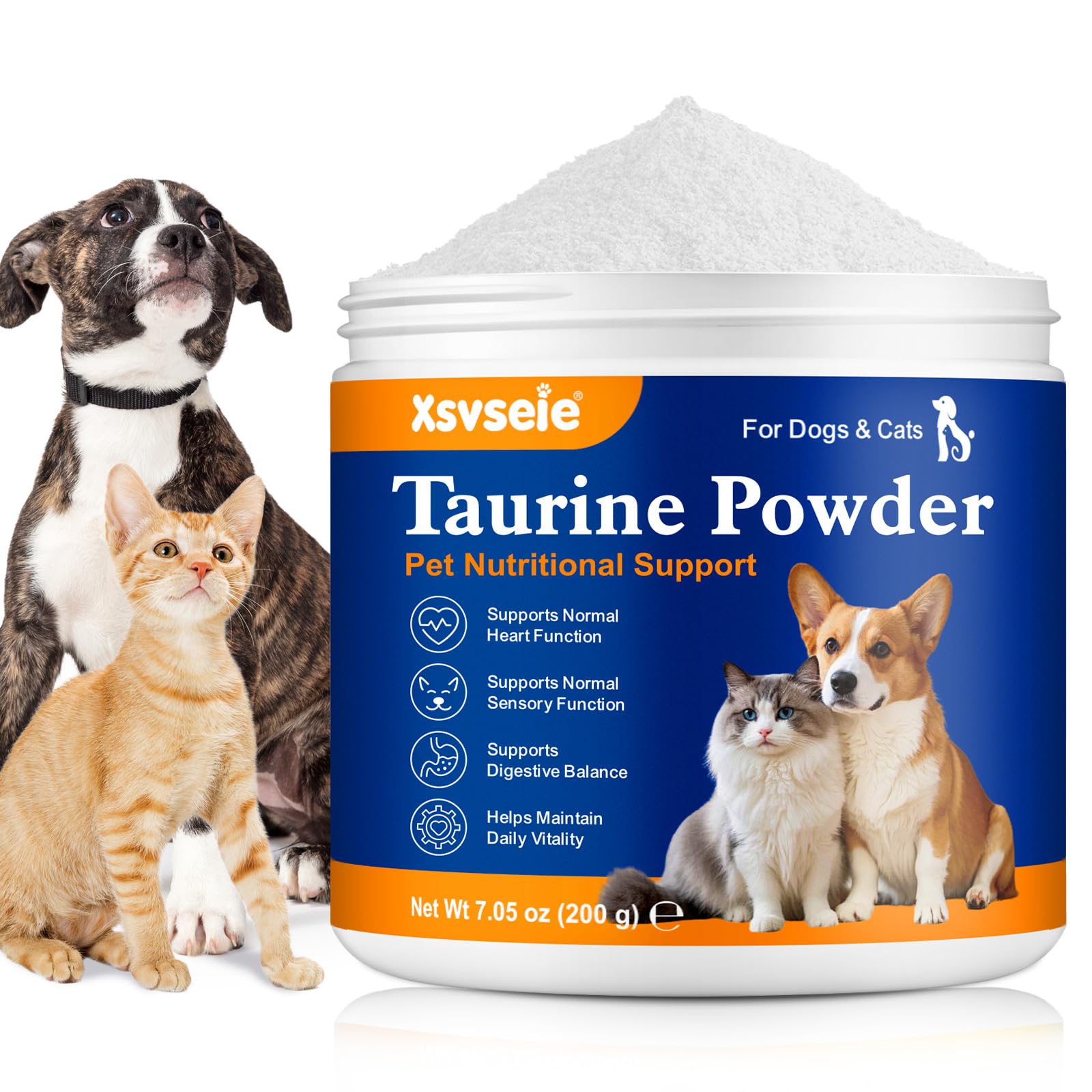 Taurina para Gatos, 200g Pura Garra Pure Taurina Gatos, Mantener la Retina, el Sistema inmunológico y el metabolismo, Mantener la función cardíaca y el Sistema Cardiovascular