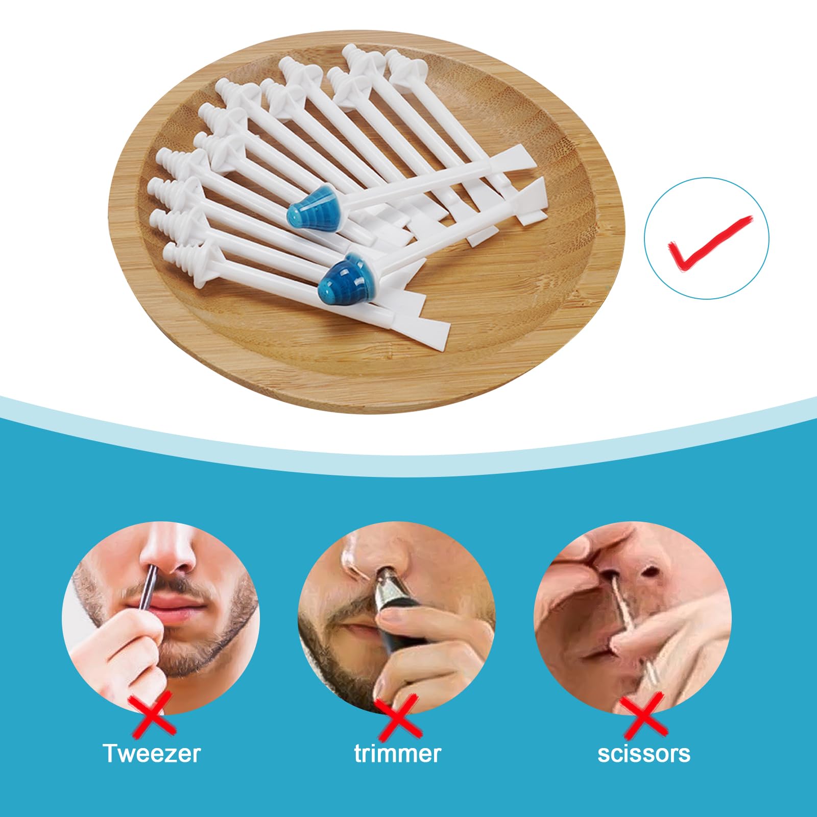 MIVAIUN 100 Pezzi Applicatori di Cera per Naso, Bastoncino di Cera Nasale, Wax Stick, Bastoncini per Ceretta al Naso a Doppia Estremità, Bastoncini per Cera Applicatori, per Depilazione Nasale