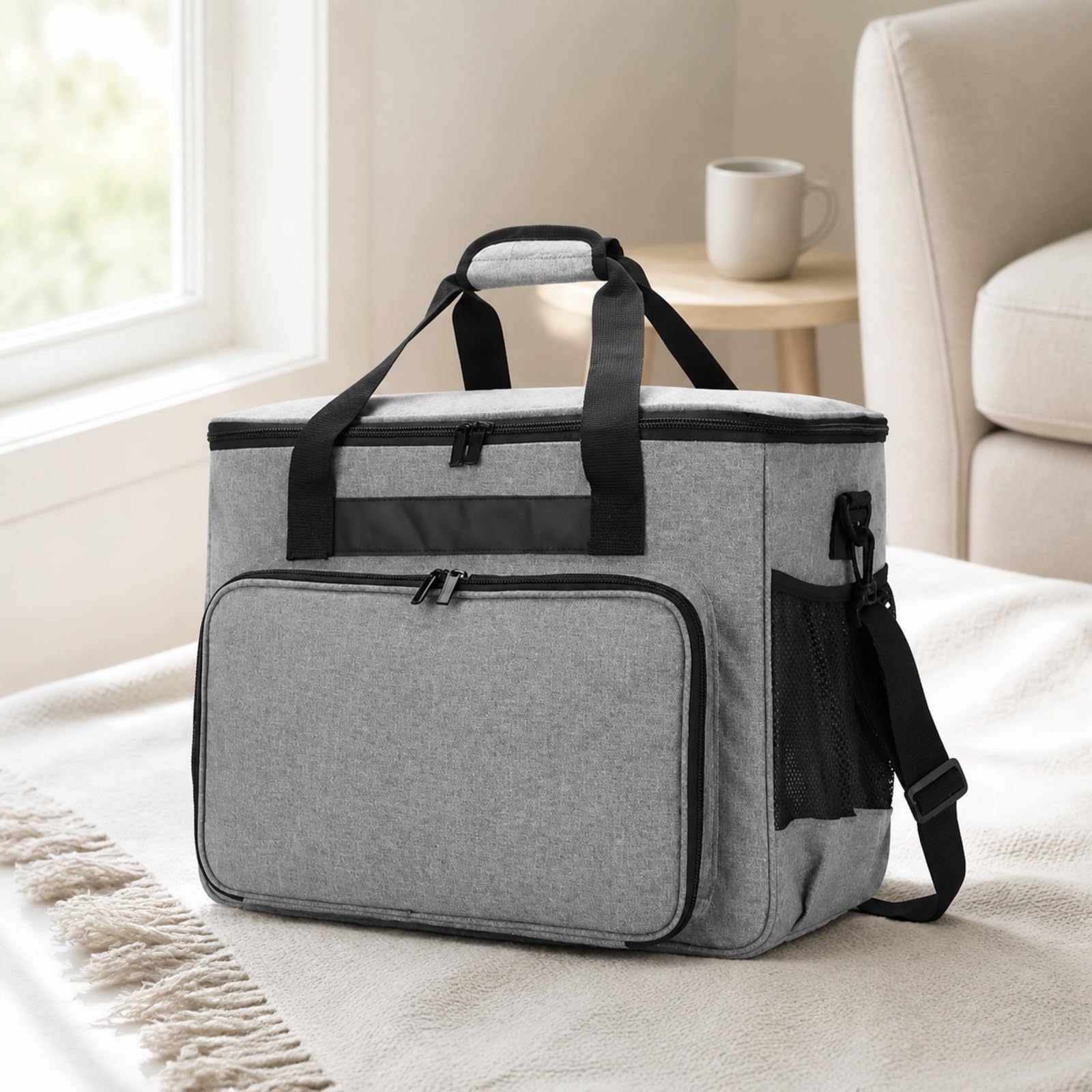 Estuche para Máquina Coser Resisn |, Funda para Máquina coserjunto Bolsillos, Reforzada, Viajes, Gris