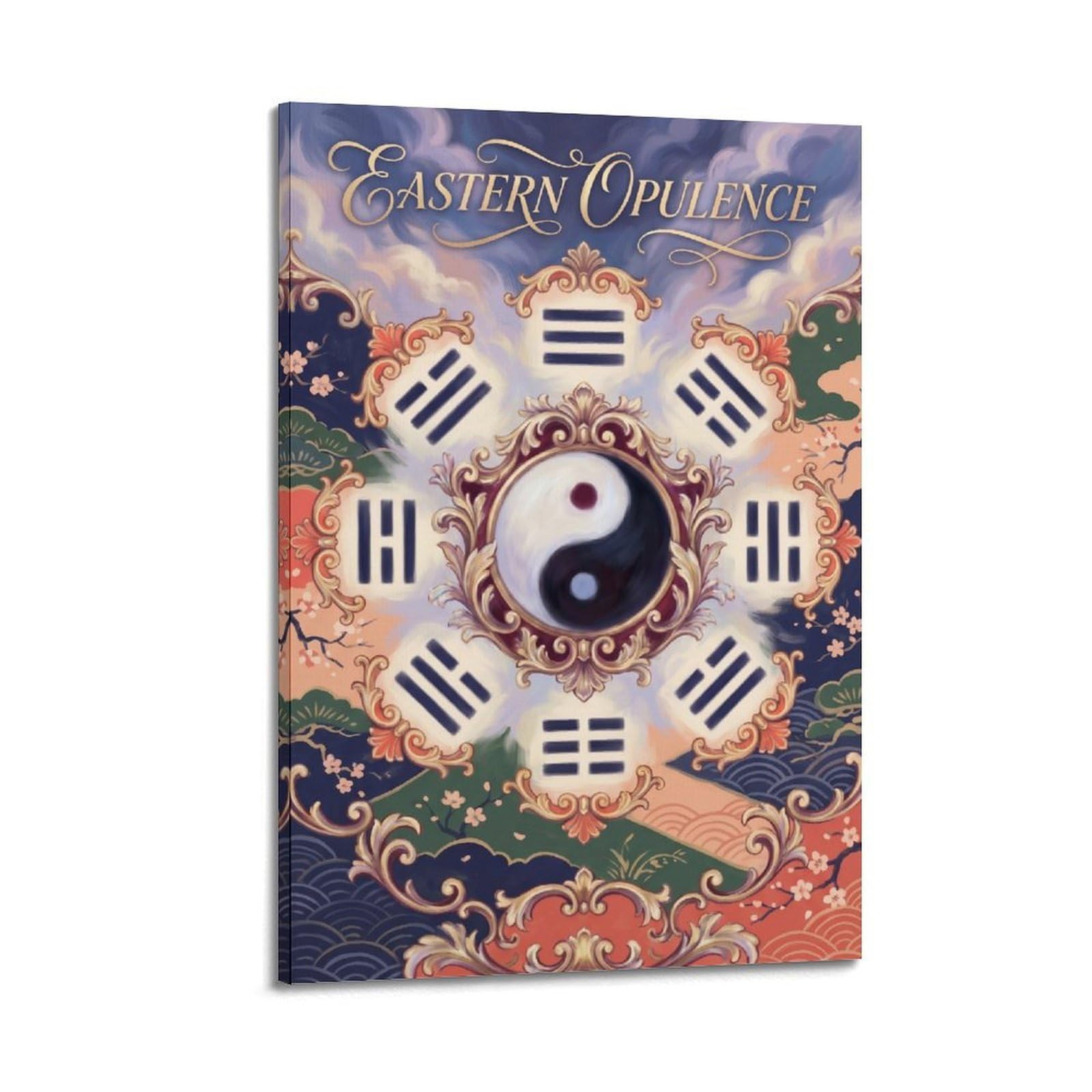 OKNGB Chinese Tai Chi Yin Yang Feng Shui Luck Zen Poster Decorative Painting Canvas Art Picture 12x18inch(30x45cm)