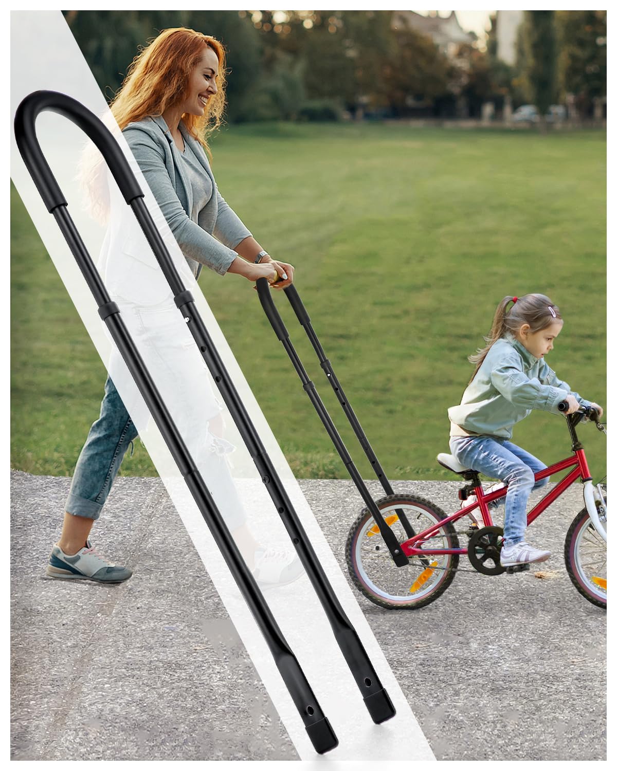 Asa de entrenamiento de seguridad mejorada para niños, 6 alturas ajustables y resistentes, accesorios de bicicleta de equilibrio para niños, enseñanza a montar sin ruedas de entrenamiento