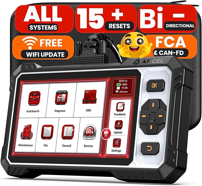ANCEL OBD2 Scanner FX6100 Bidirectional Scan Tool, All Systems Car Scanner Diagnostic Tool with Active Test, 15+ Reset Services, Oil Light/EPB/BMS/ABS Bleeding/SAS Reset, AutoVIN, Free Update