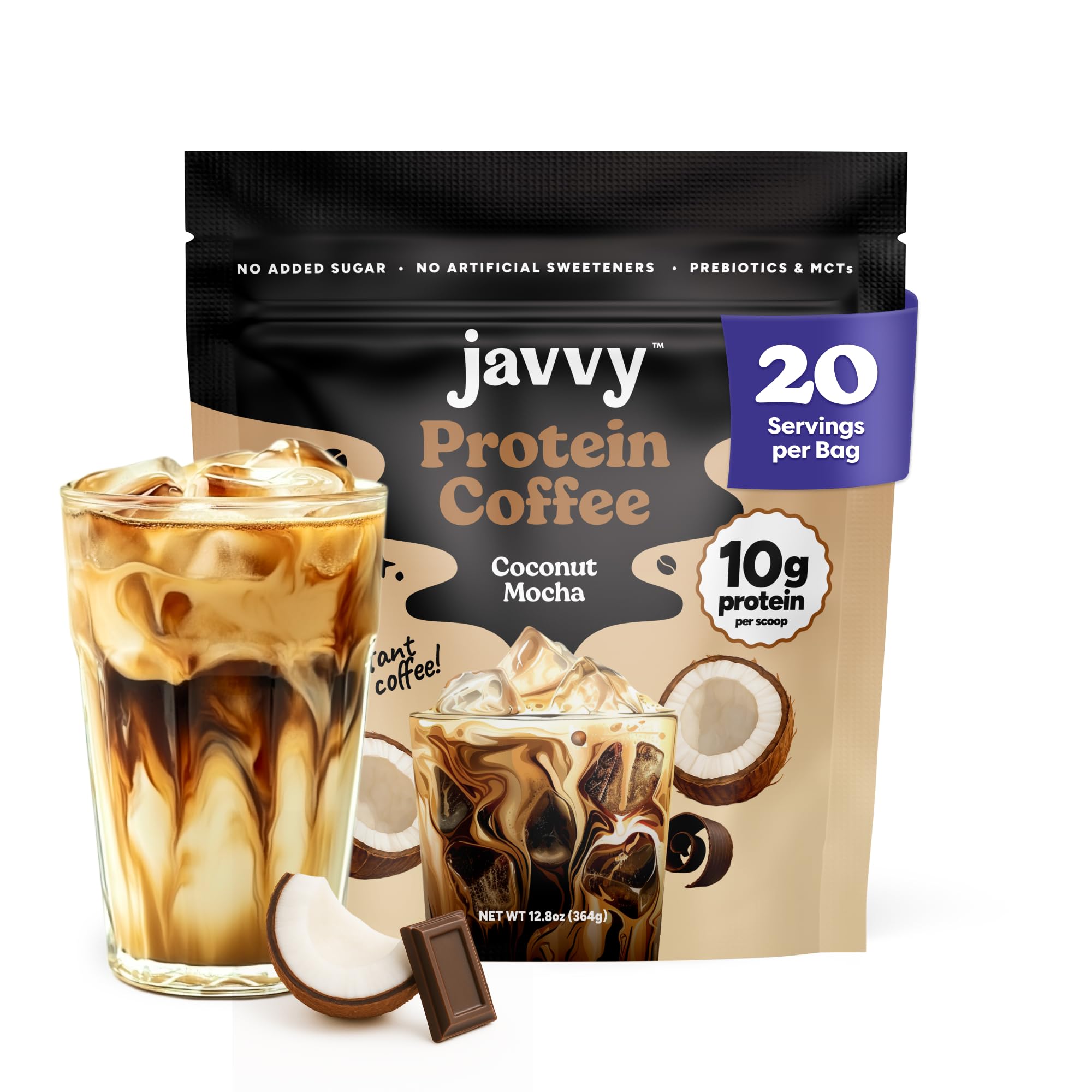 Javvy Protein Coffee for Cold Brew & Iced Coffee, French Vanilla V3 — view 15