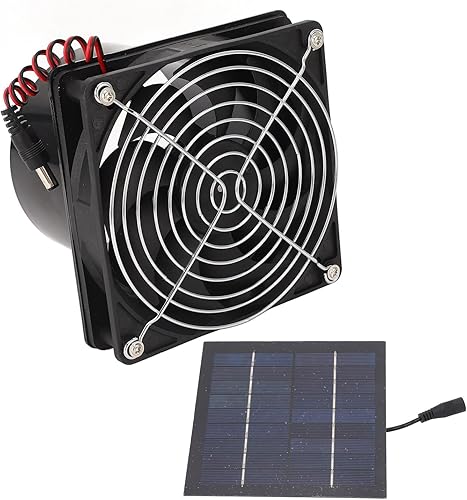 Mini ventilador alimentado por energía solar, potente kit de ventilador de panel solar de 50 W para ventilación mejorada, fácil instalación, tamaño