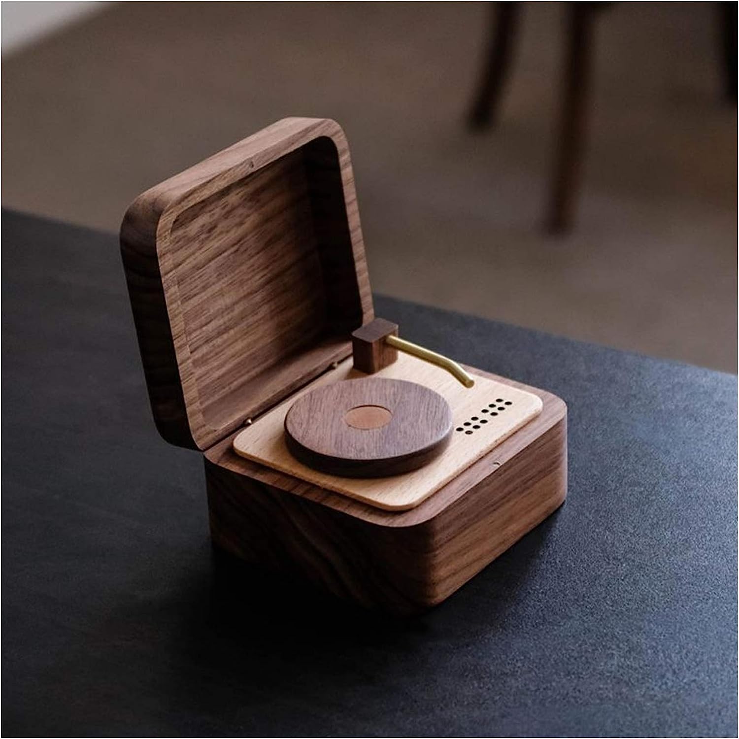 regalo Caja de música Reproductor de discos de vinilo Caja de música, Caja musical de madera, Cajas de música de regalo, Caja de música de regalo creativa, Caja de música de regalo de cumpleaños, Caja