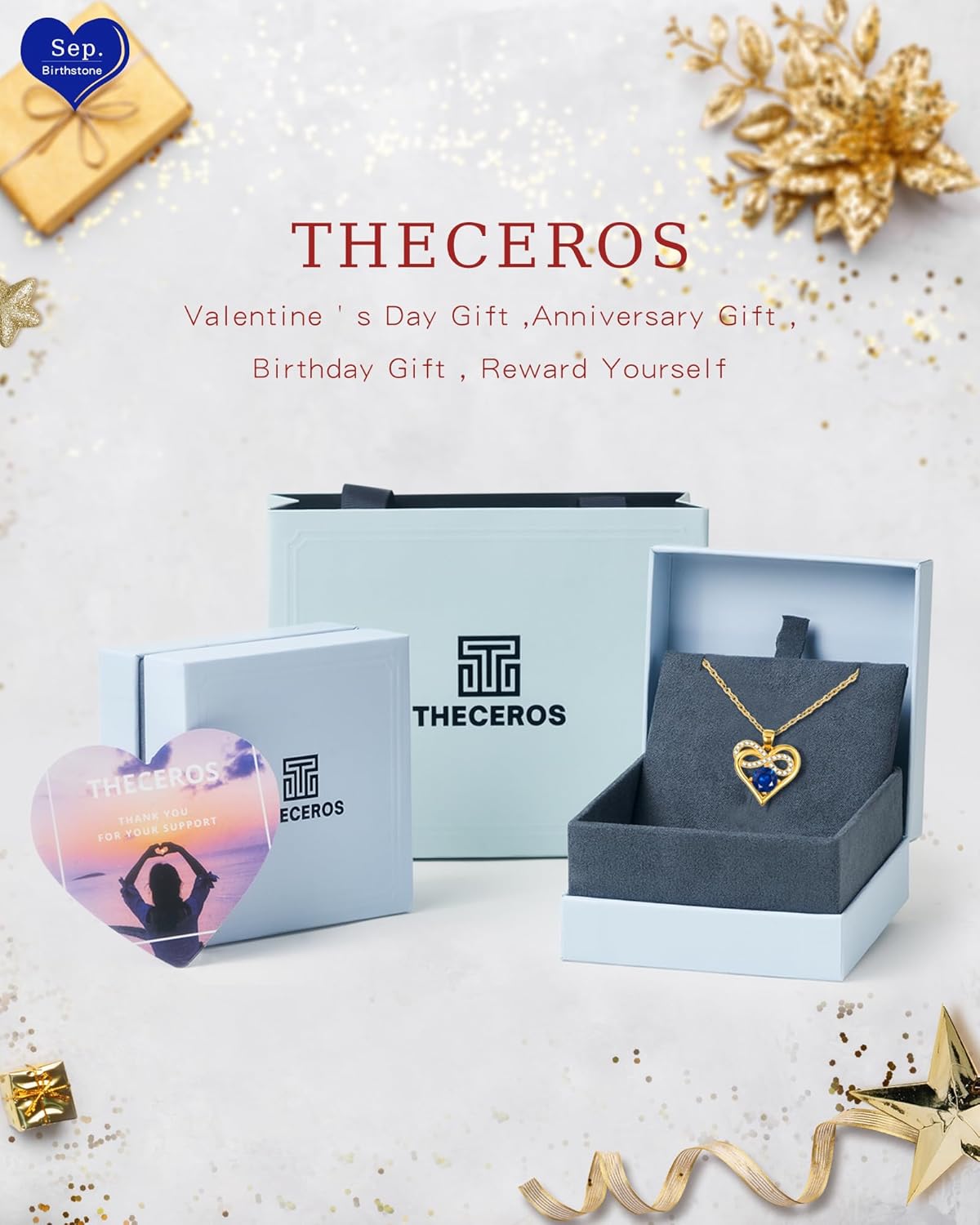 Heart Pendant Necklace for Women, Birthstone Infinity Heart Pendant - Sterling Silver Necklace for Wife or Girlfriend, Perfect Anniversary, Birthday, or 'I Love You' Gift, Timeless Jewelry She’ll Treasure - Image 7