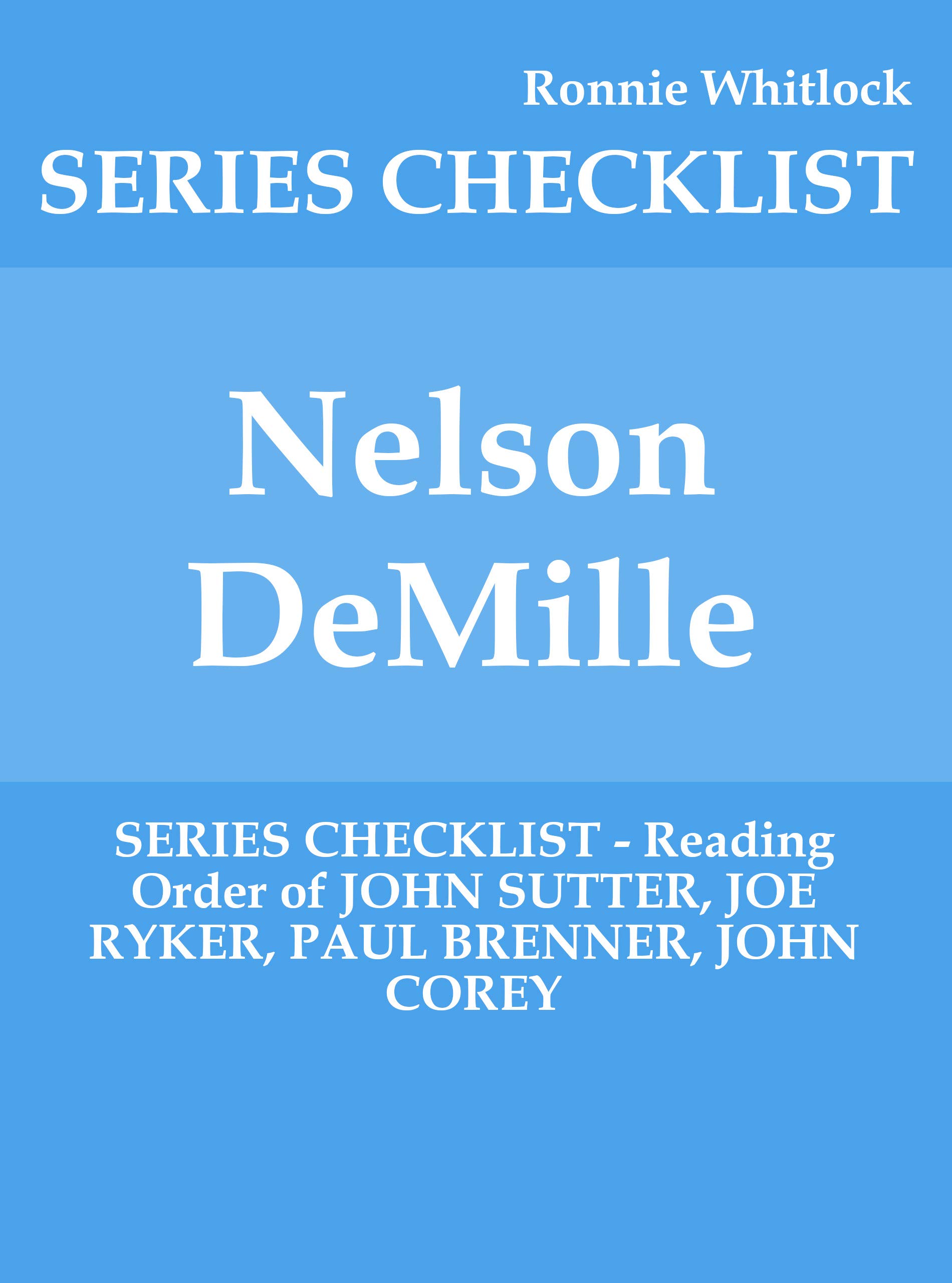 Buy Nelson DeMille SERIES CHECKLIST Reading Order of JOHN SUTTER