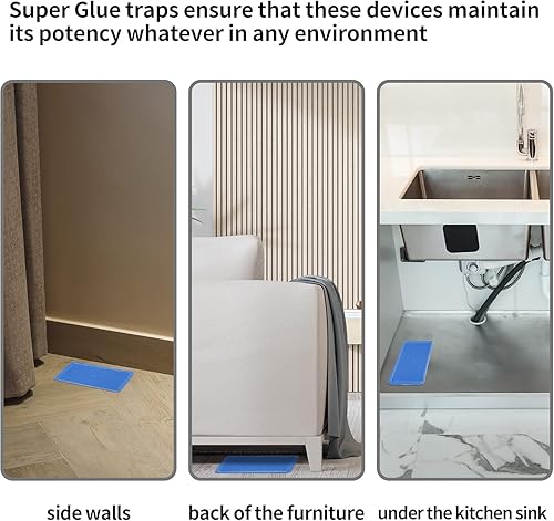 Miniatura 5 de LULUCATCH Trampas para ratones, paquete de 4, trampas de pegamento más grandes y pesadas para ratones, ratas y serpientes, trampas adhesivas no