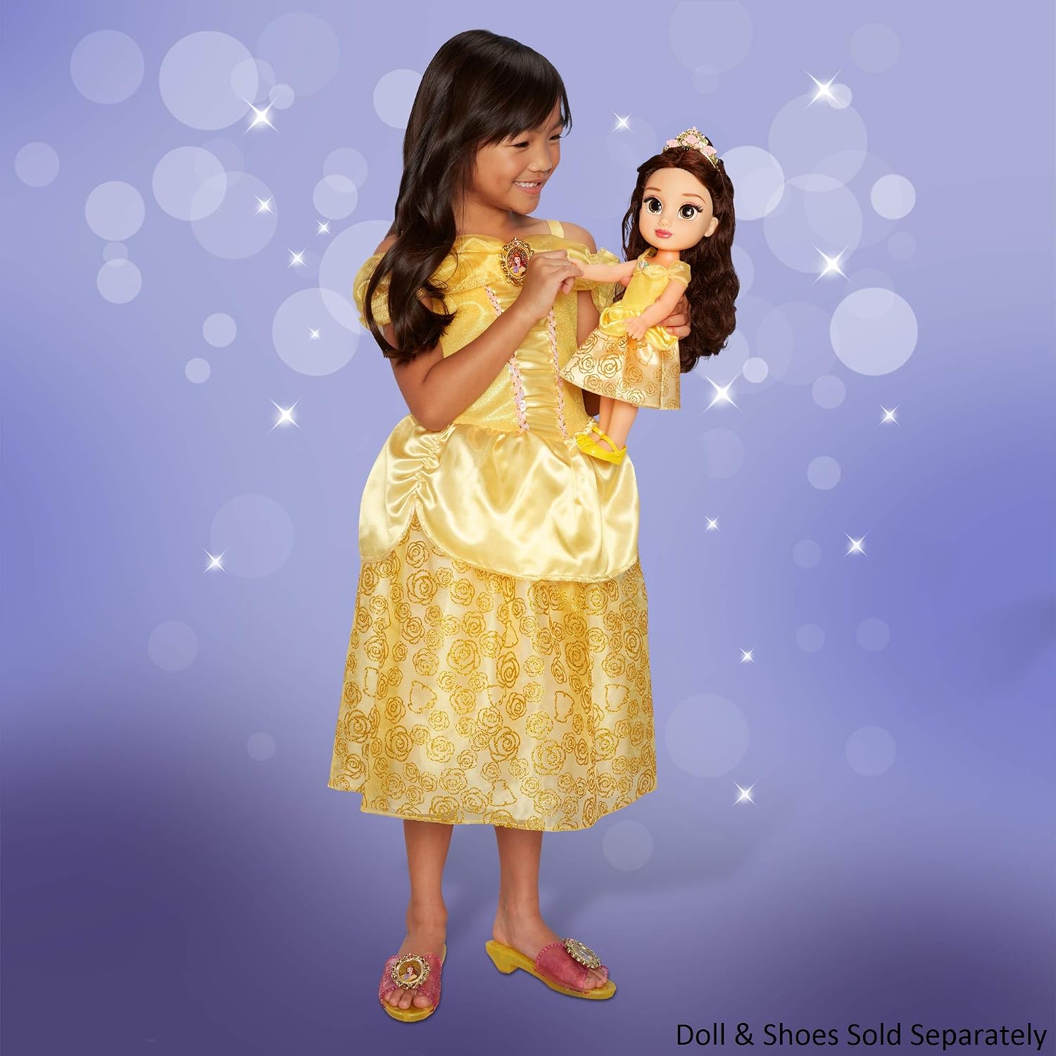 Disney Princess Belle Dress Costume for Girls, Perfect for Party, Halloween Or Pretend Play Dress Up