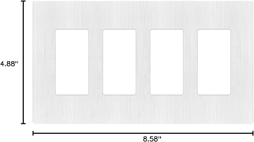 Miniatura 185 de LIDER - Cubierta decorativa de interruptor doble con acabado mate, placa de pared sin tornillos, tamaño mediano, 2 bandas, 4.88 x 4.92 pulgadas