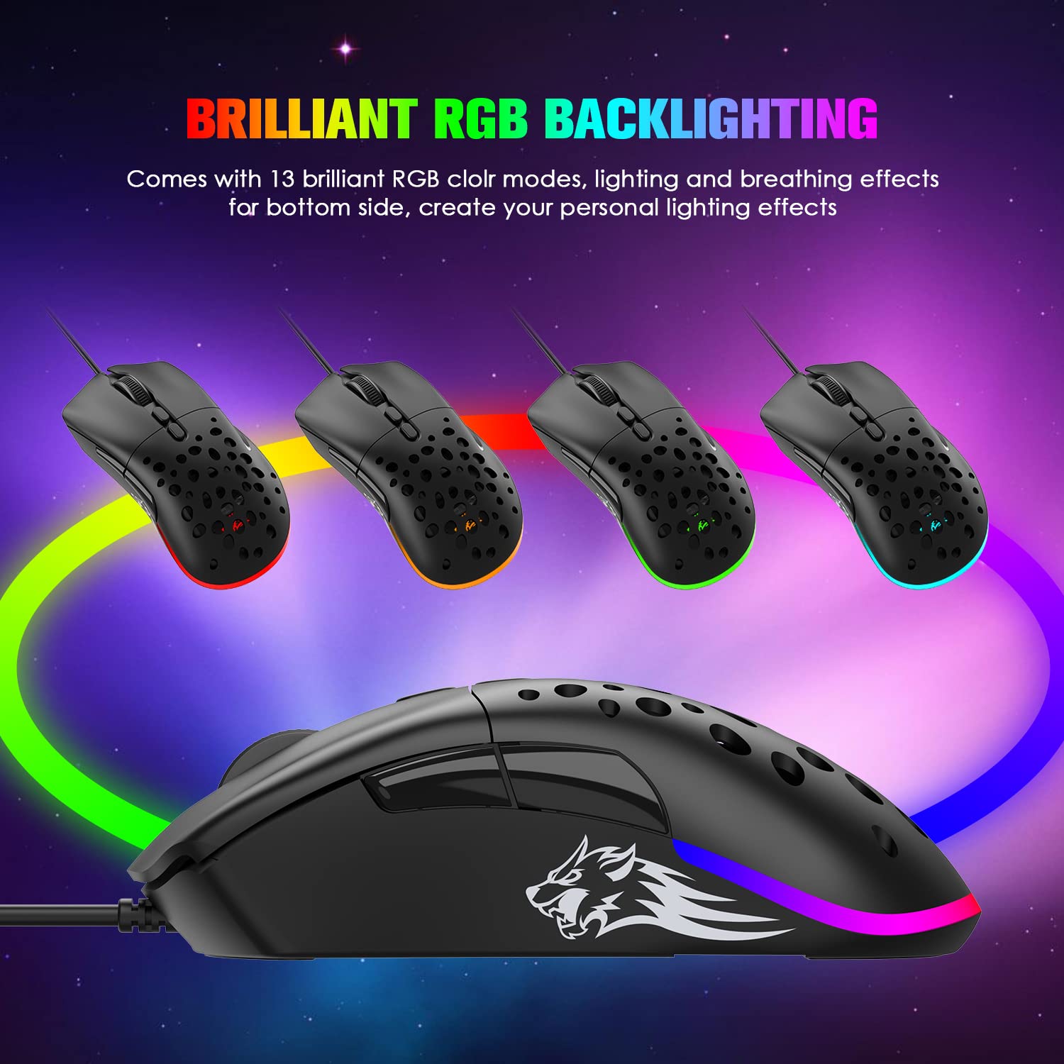 Honeycomb LED Glow Wired Profession Gaming Mouse – Elev8GamingHQ