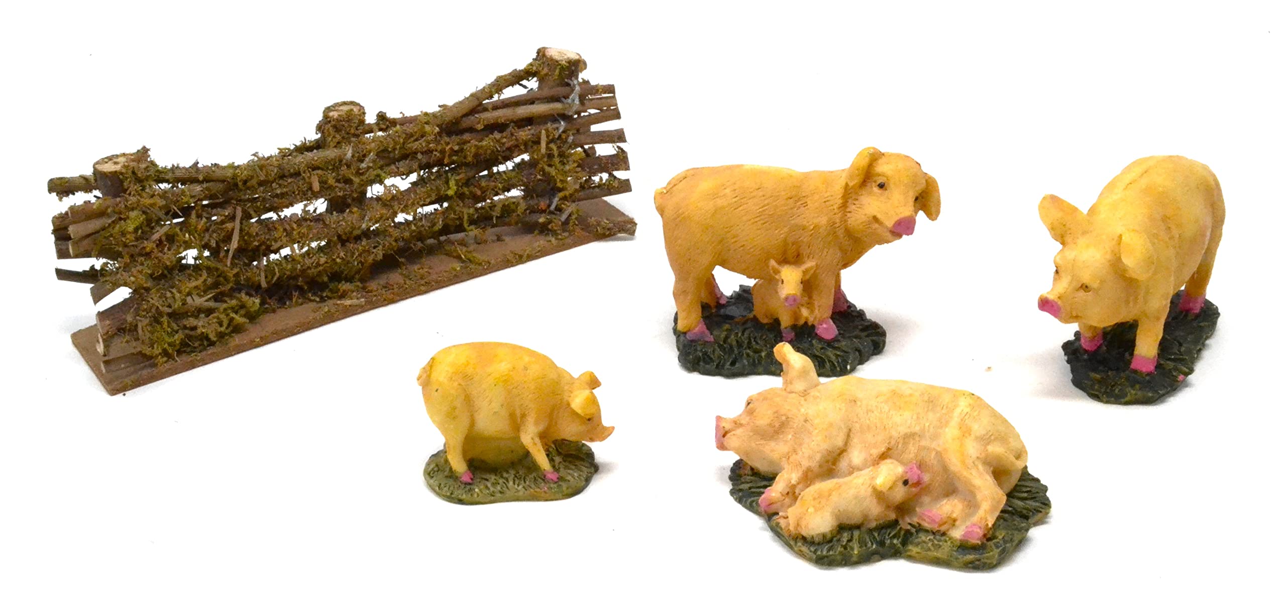 better with friends 4 x Pigs and Piglets 6 cm with Farm Fence Garden Fence Landscape Model Figurines and Farm Animals